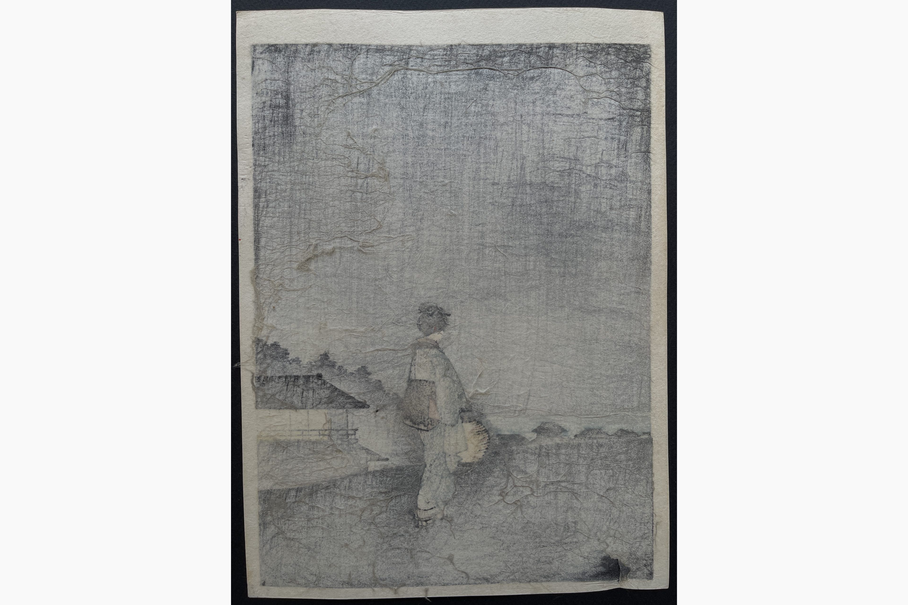 Japanese print - Hiroshige - Woman and Lantern