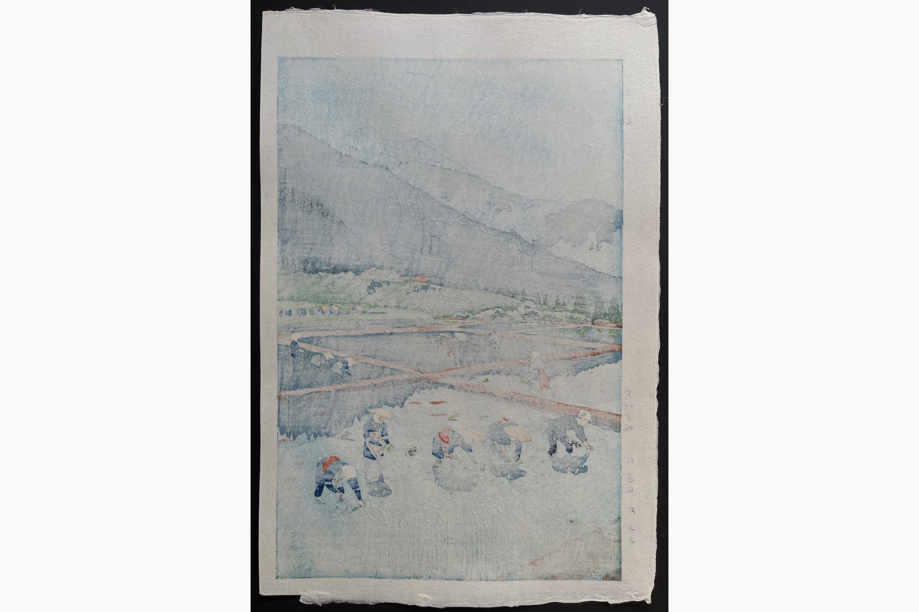 Japanese print - Kasamatsu Shiro - Rice planting