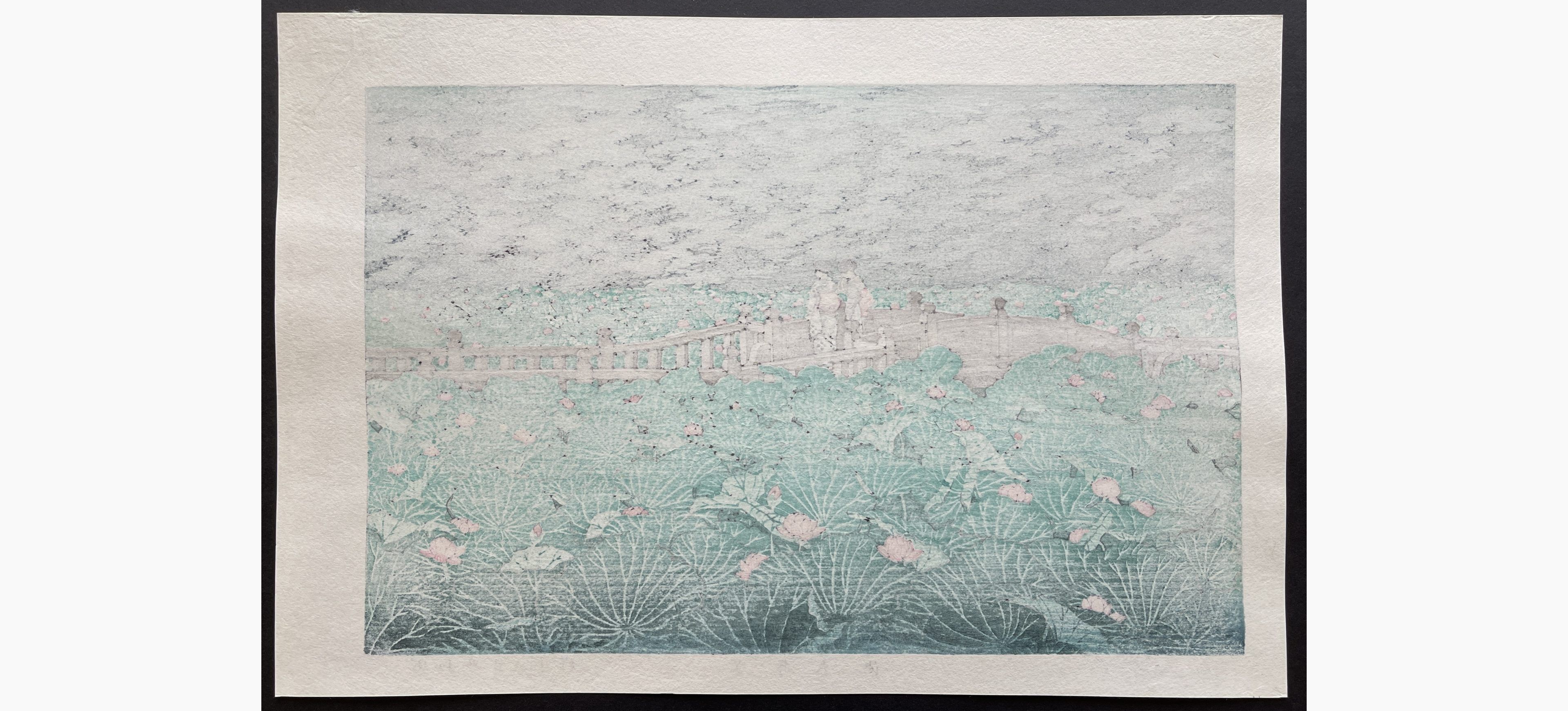 Japanese print - Kawase Hasui - Shiba Benten Pond