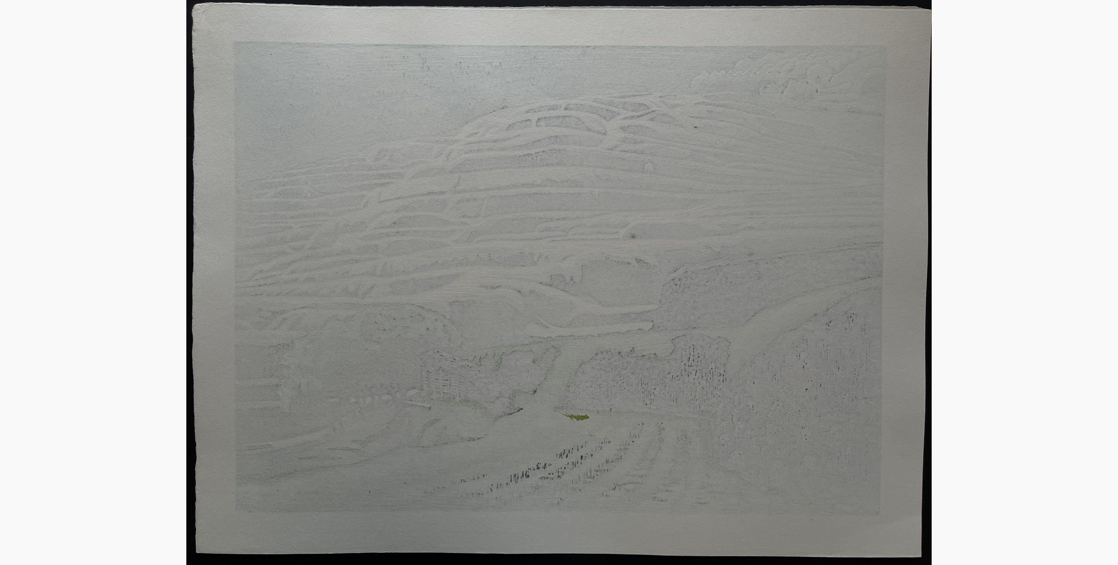 Japanese print - Koichi Maeda - Maruyama Rice Terraces