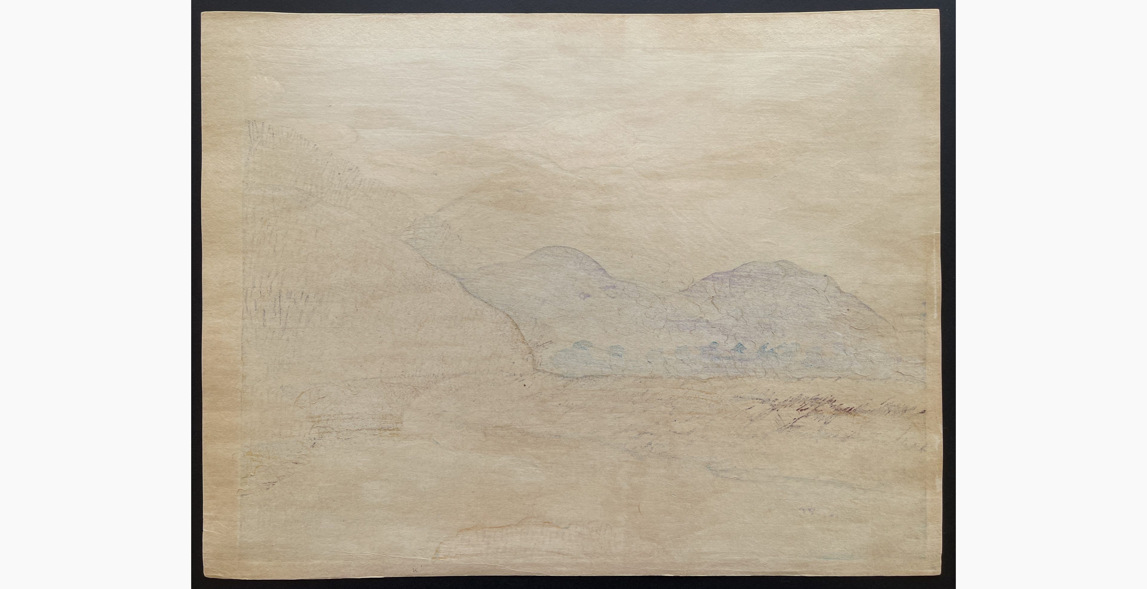 Japanese print - Koizumi Kishio - The Coming and Going of White Clouds (Devoted Fuji)