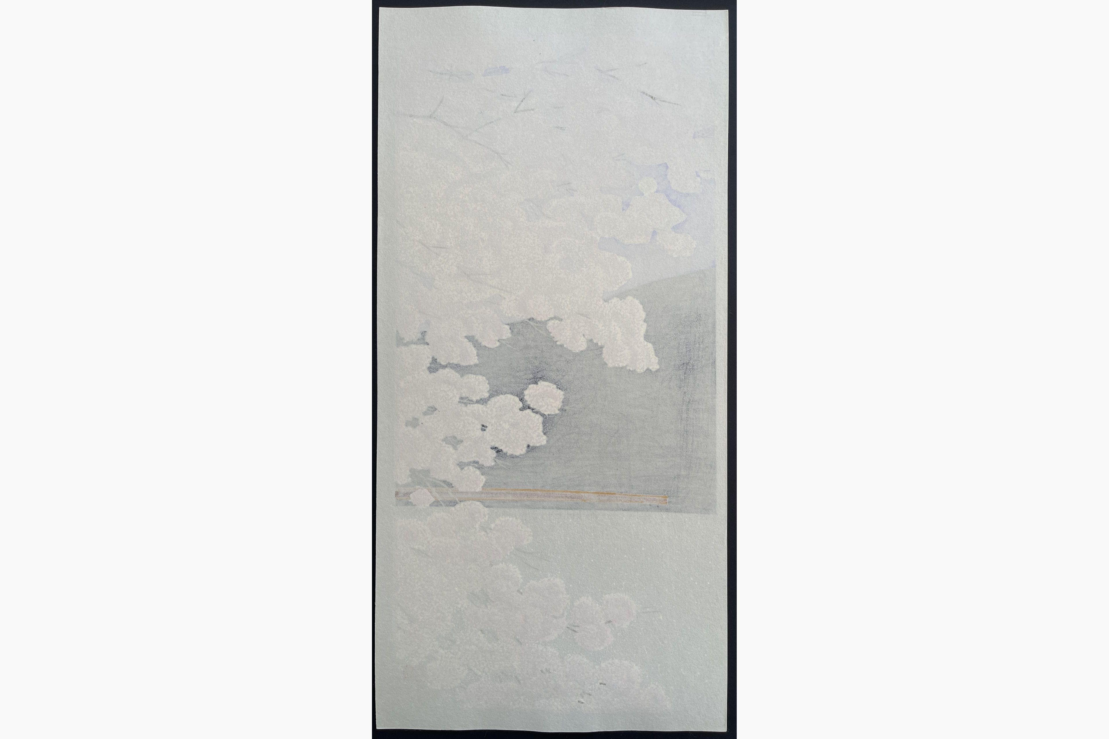 Japanese print - Teruhide Kato - Cherry Blossoms at Arashiyama