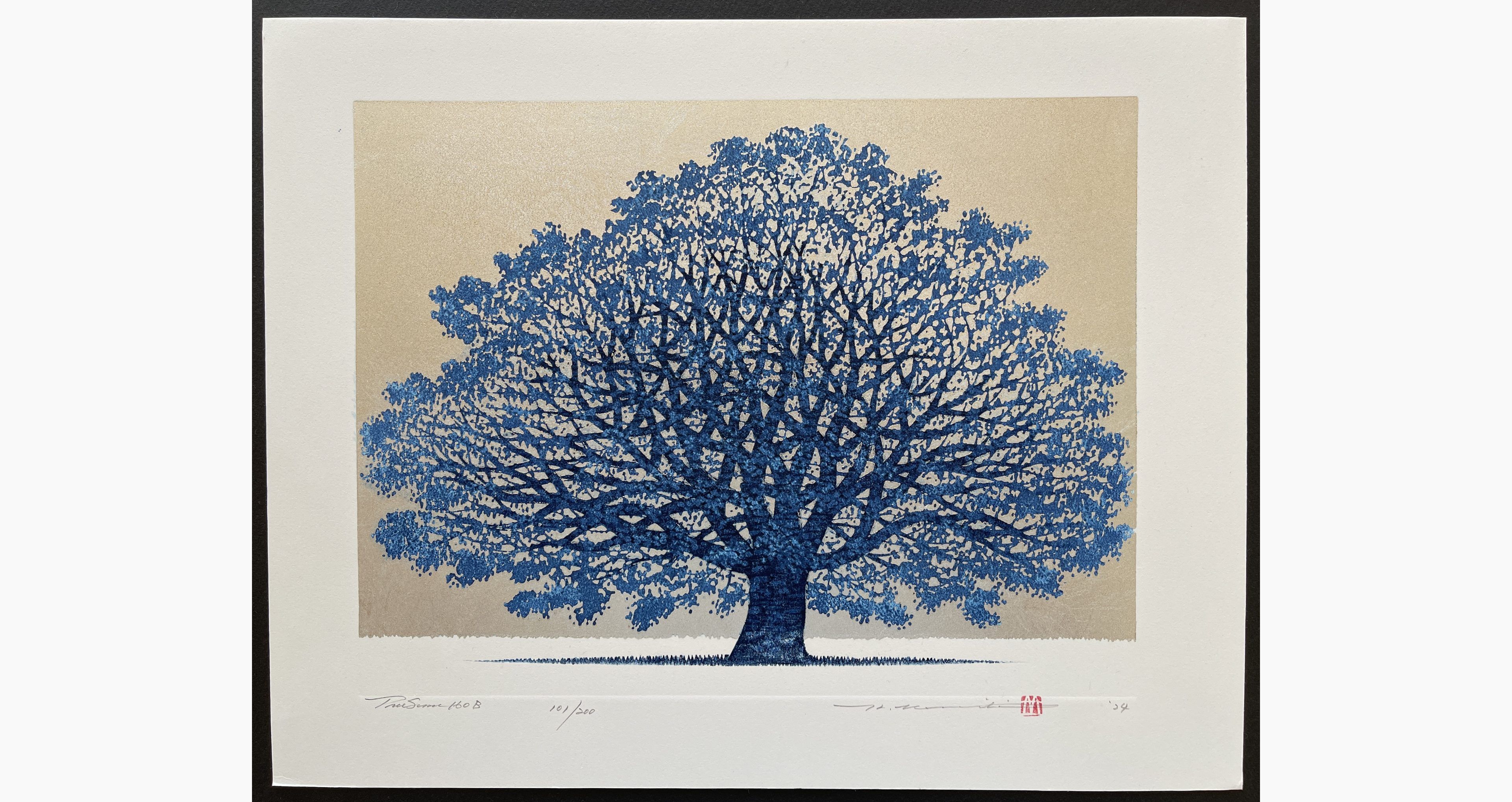 Japanese woodblock print - Hajime Namiki - Tree Scene 160B