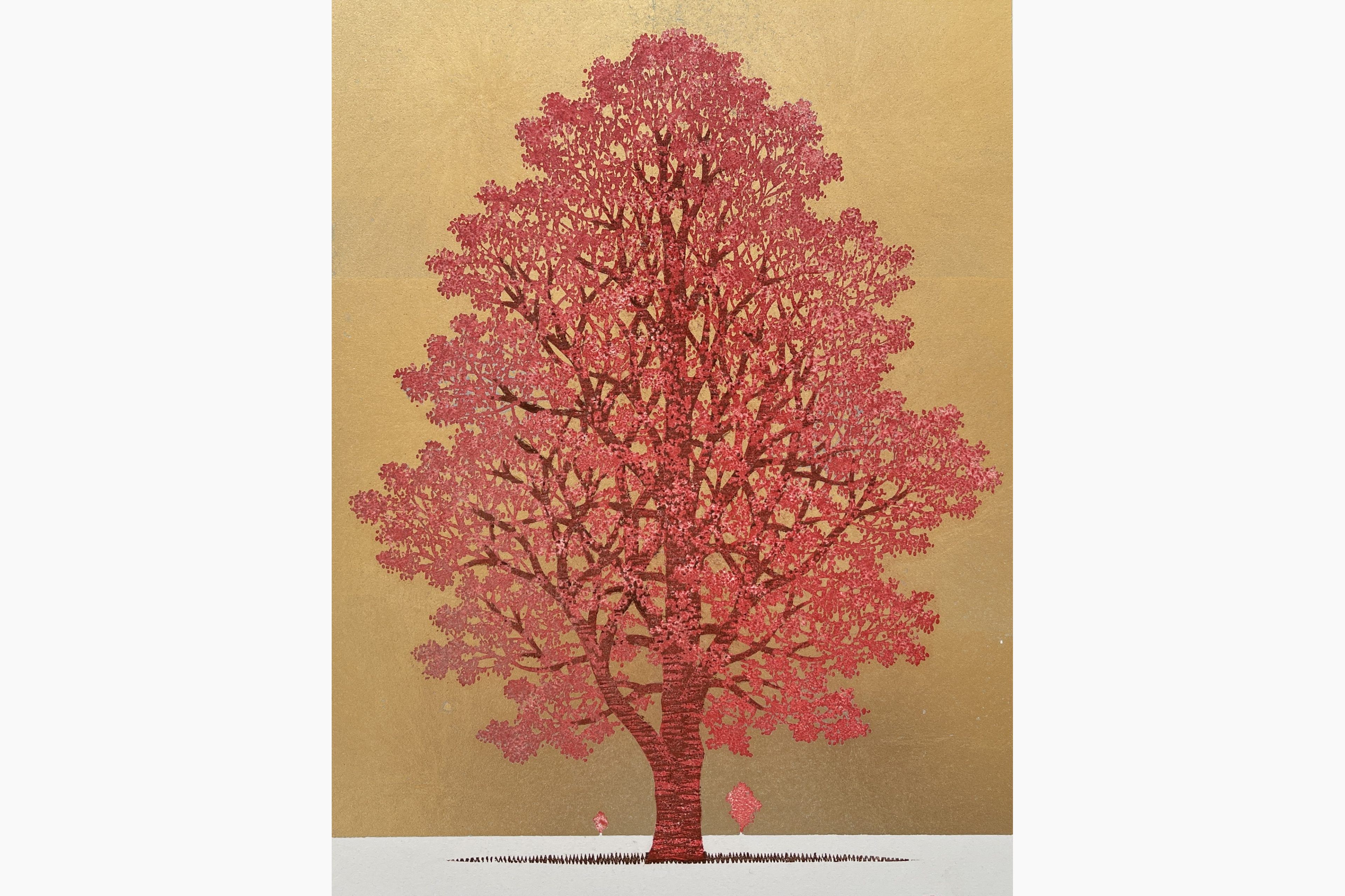 Original woodblock print - Hajime Namiki - Tree scene 138