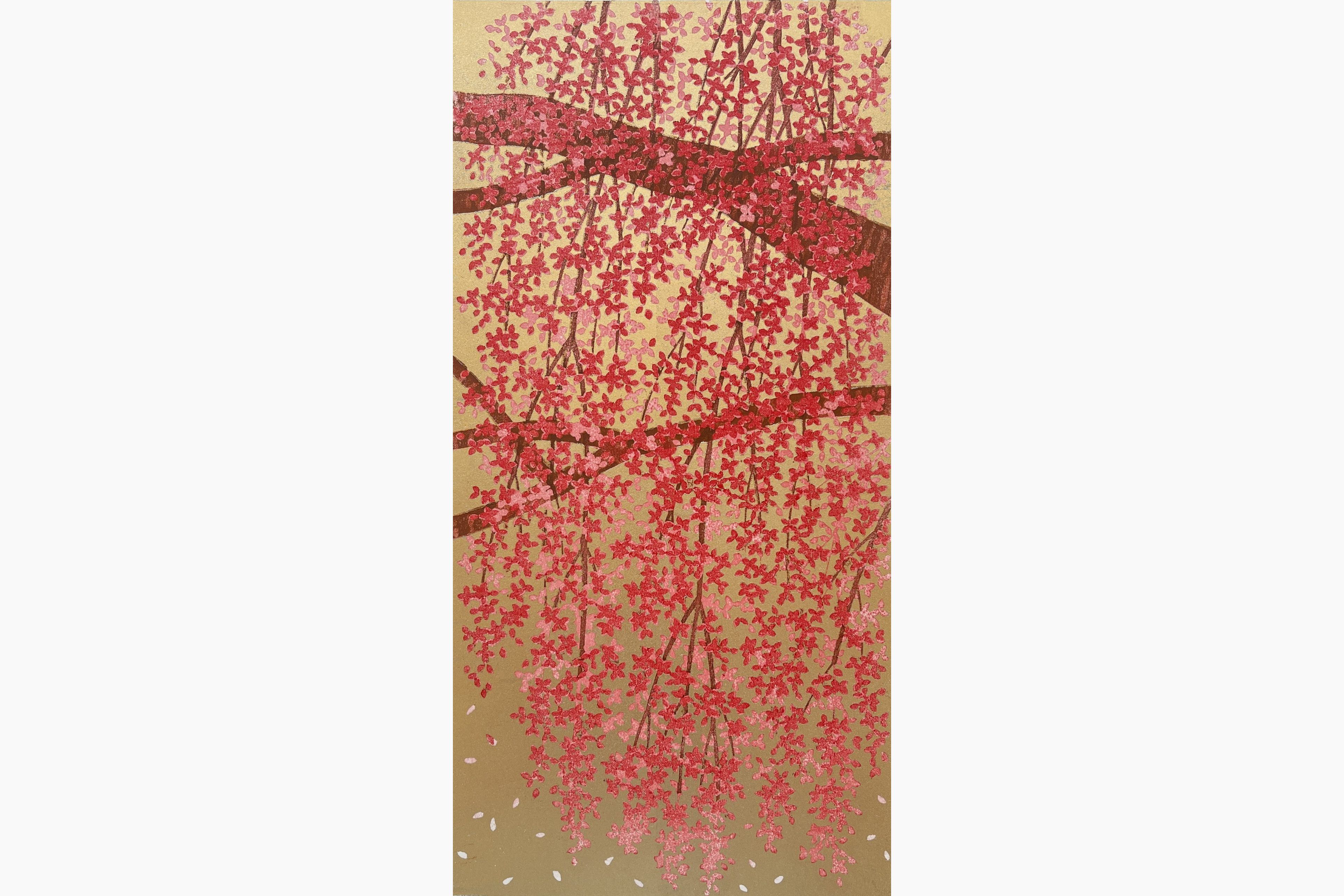 Original woodblock print - Hajime Namiki - Weeping Cherry 28