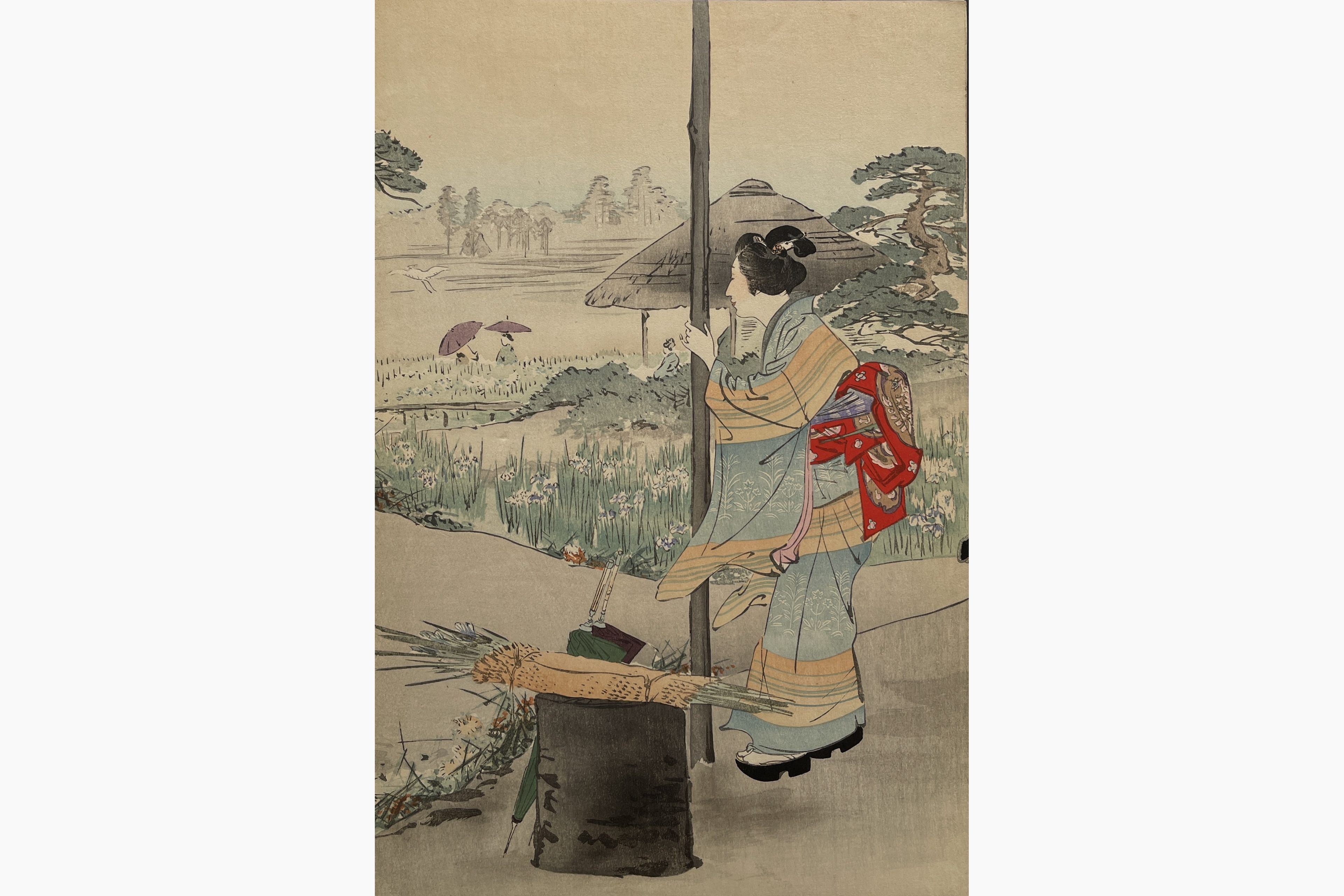 Woodblock print - Gekko Ogata - Irises at Horikiri