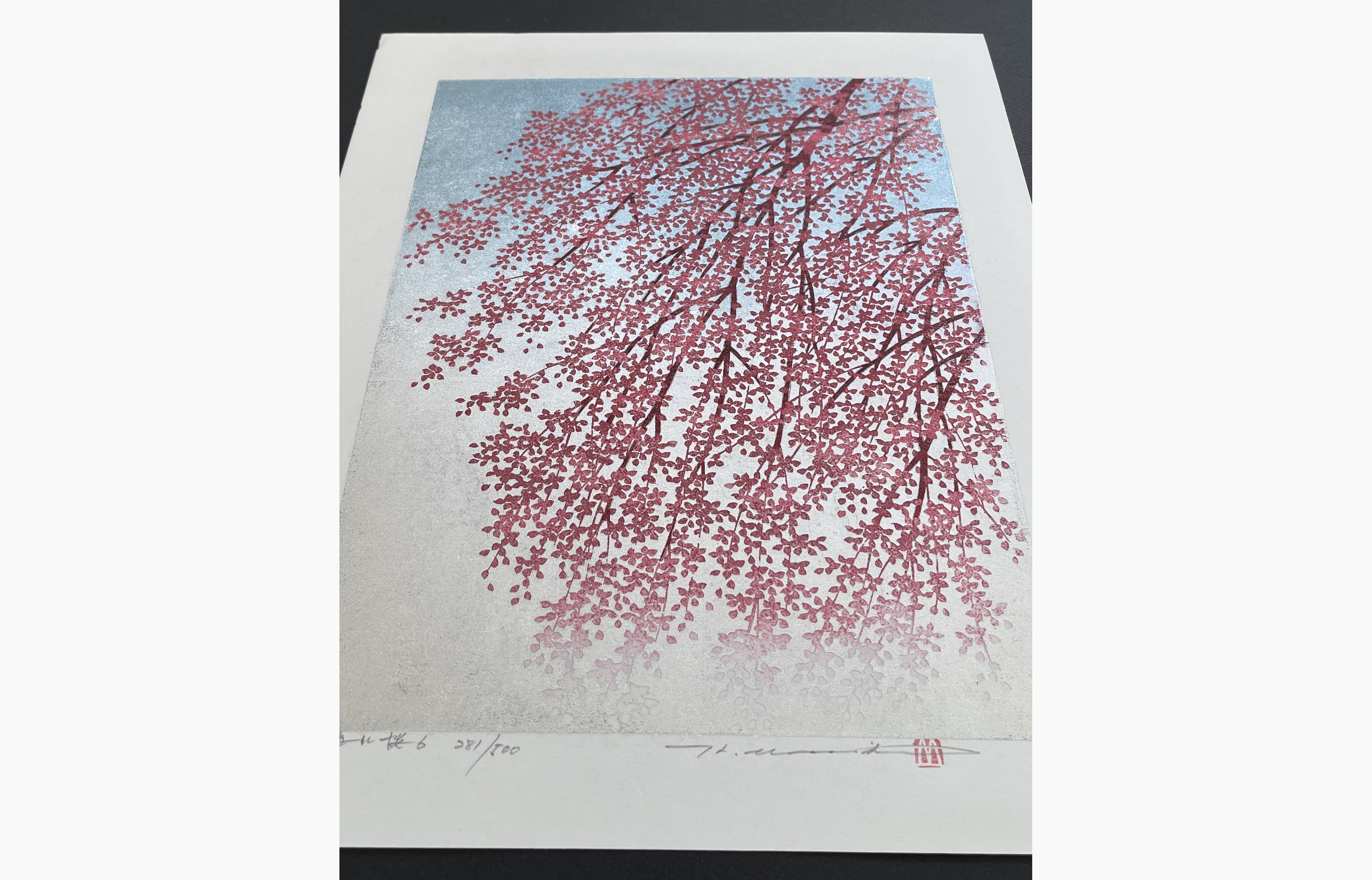 Japanese print - Hajime Namiki - Weeping Cherry 6