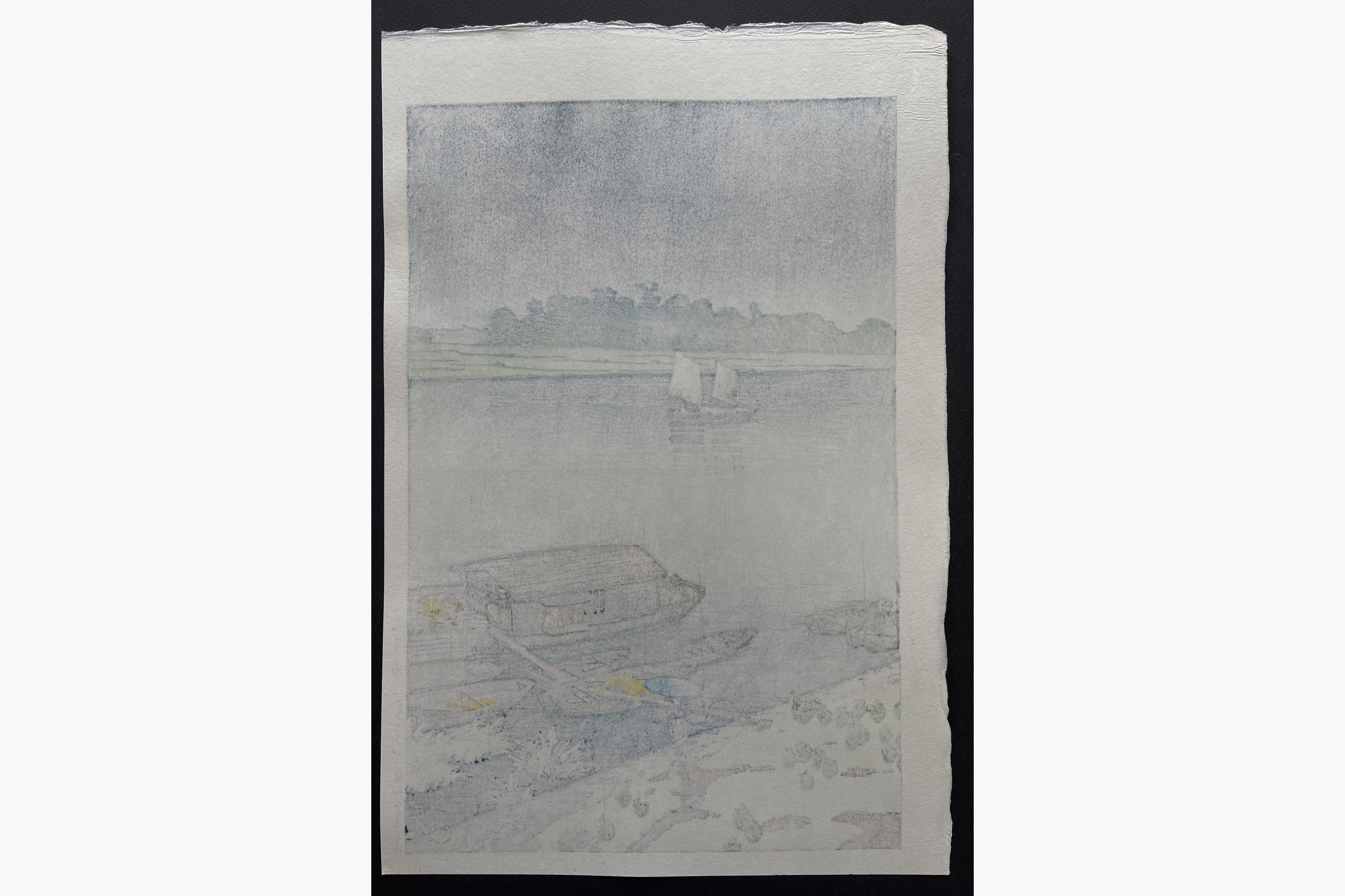 Japanese print - Kawase Hasui - Arakawa River in May Rain