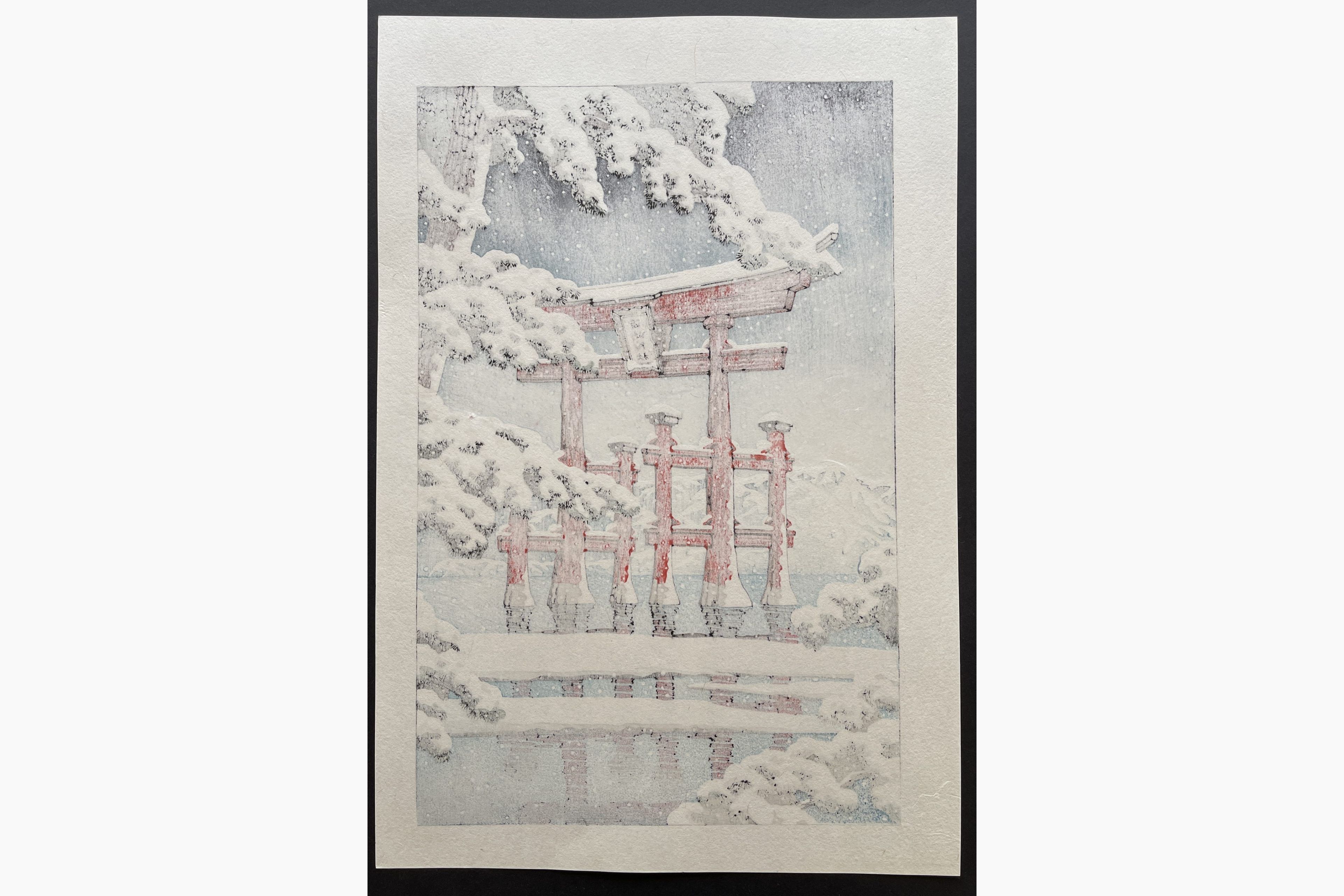 Japanese print - Kawase Hasui - Snow at Miyajima