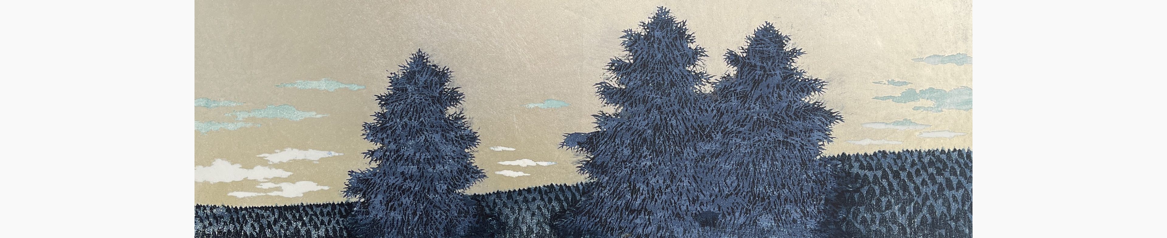 Original woodblock print - Hajime Namiki - Tree scene 133