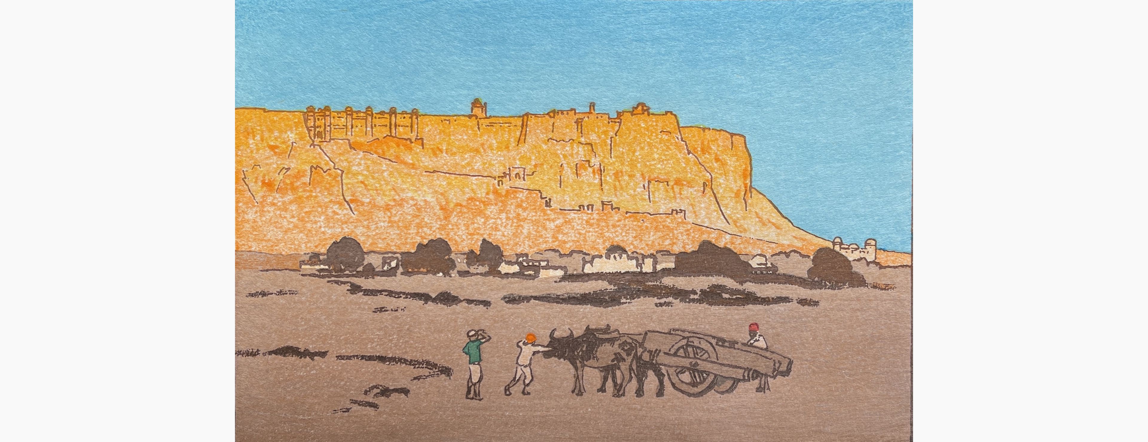 Original woodblock print - Toshi Yoshida - Gwalior