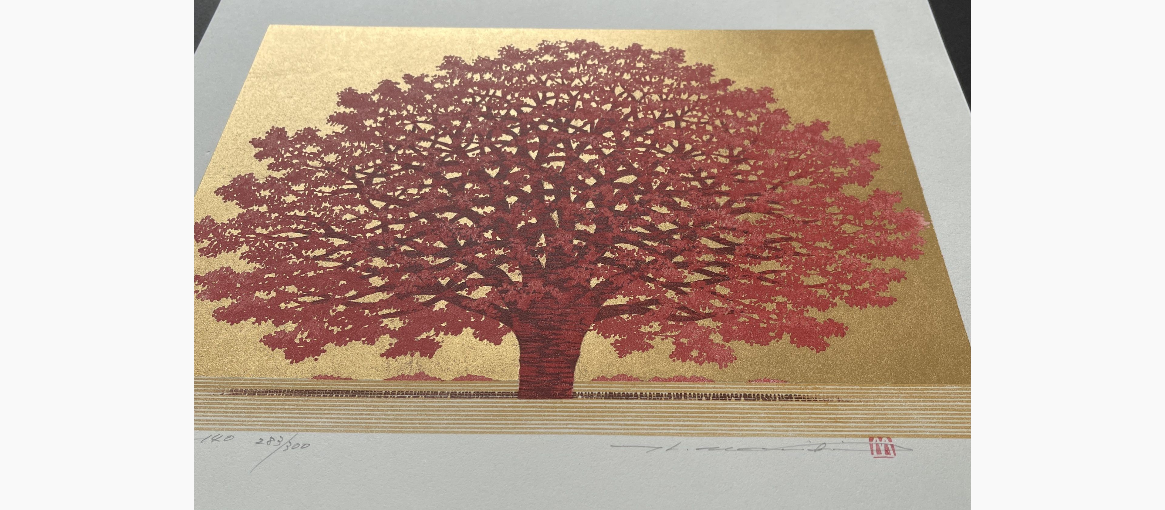 Japanese print - Hajime Namiki - Tree scene 140