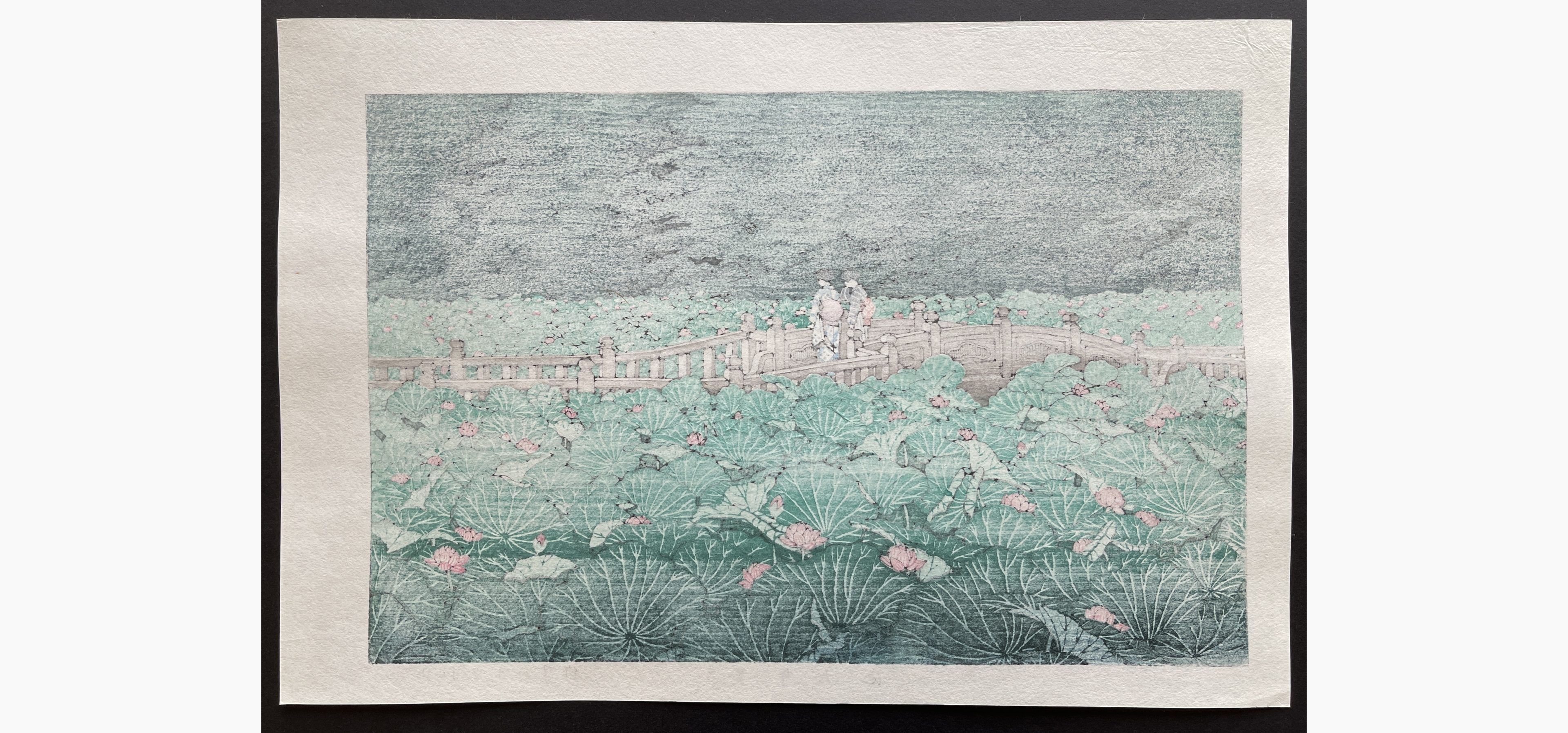Japanese print - Kawase Hasui - Shiba Benten Pond
