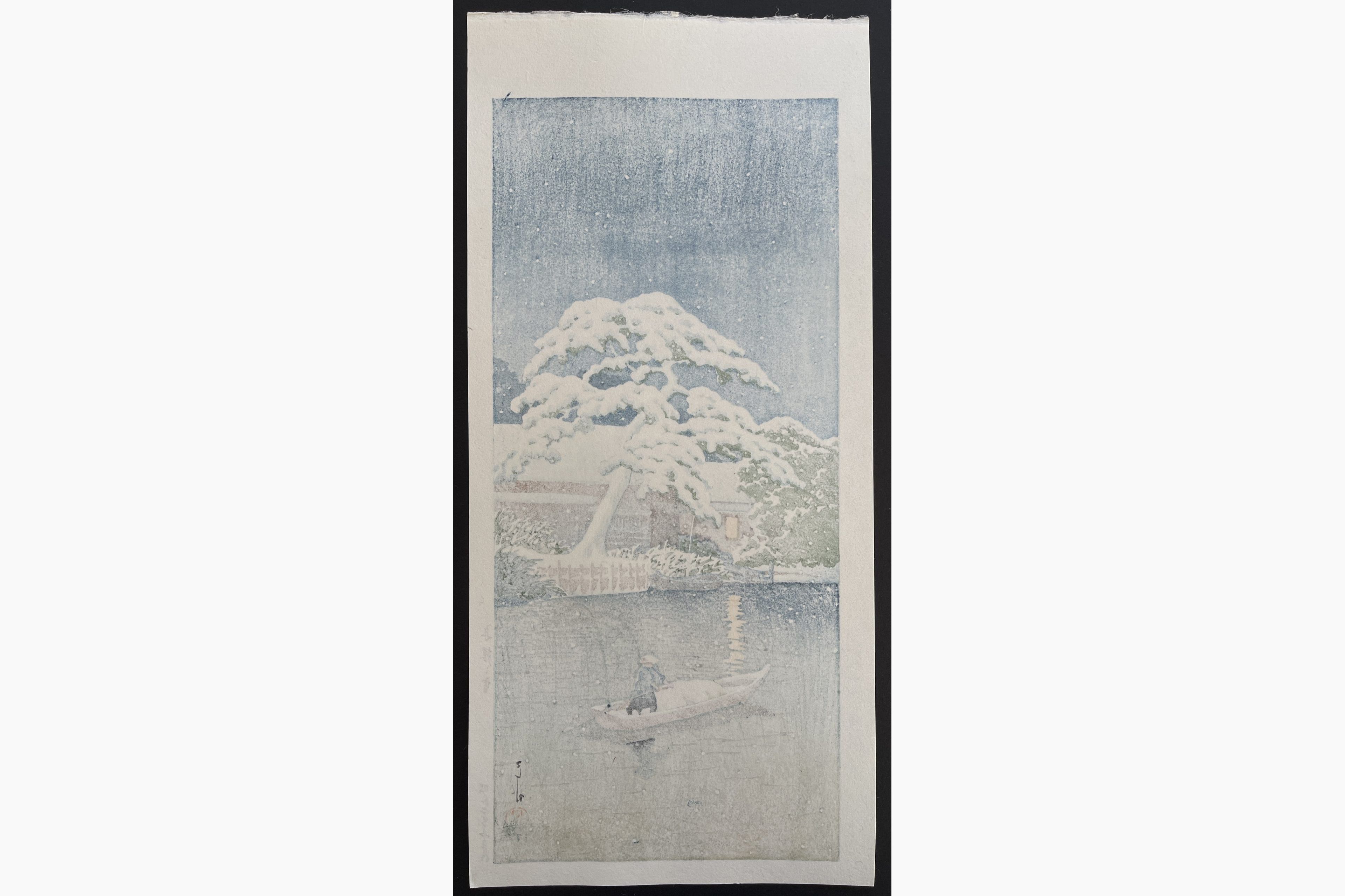 Japanese print - Kawase Hasui - Snow at Funabori