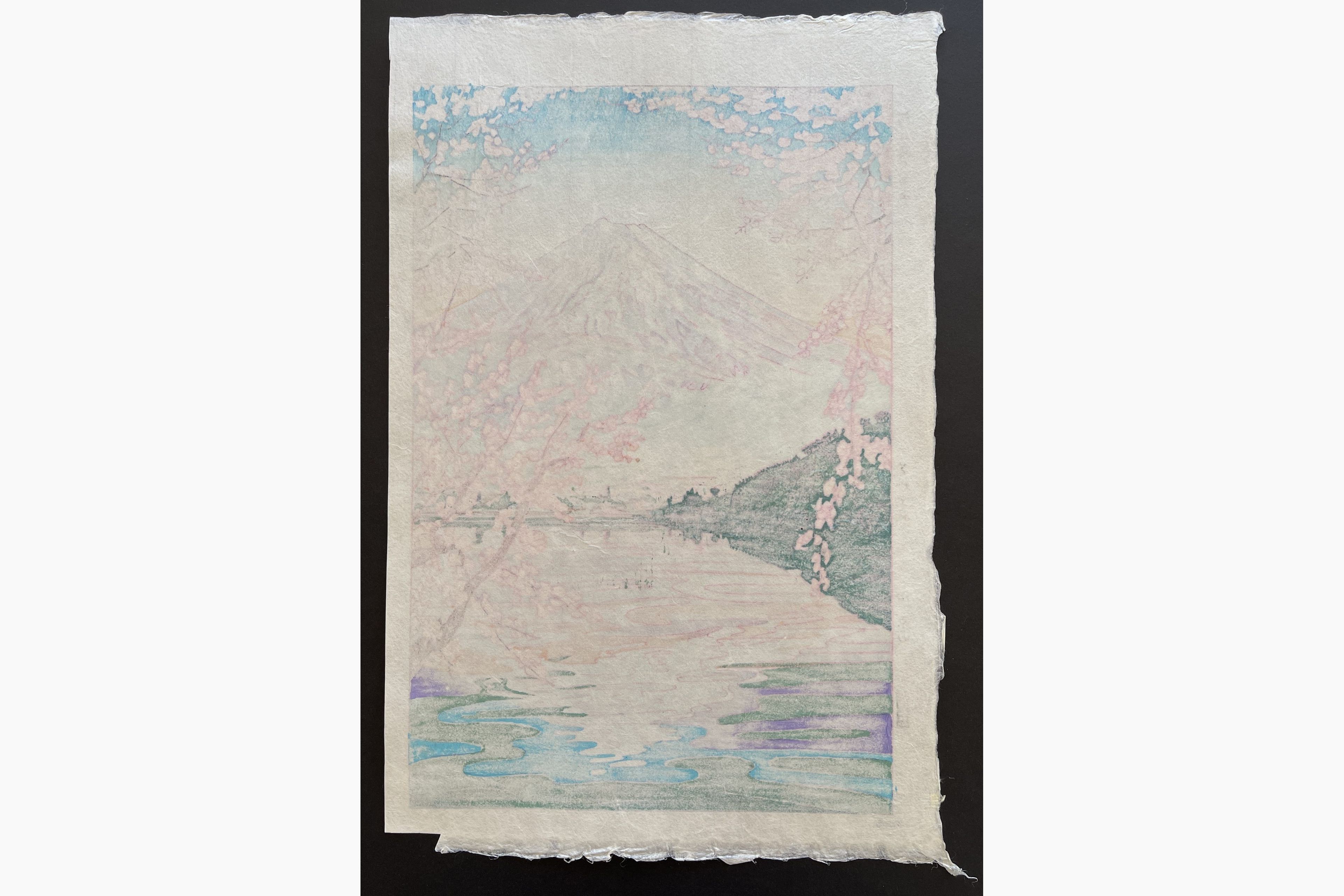 Japanese print - Koichi Okada - Mount Fuji and Lake Kawaguchi