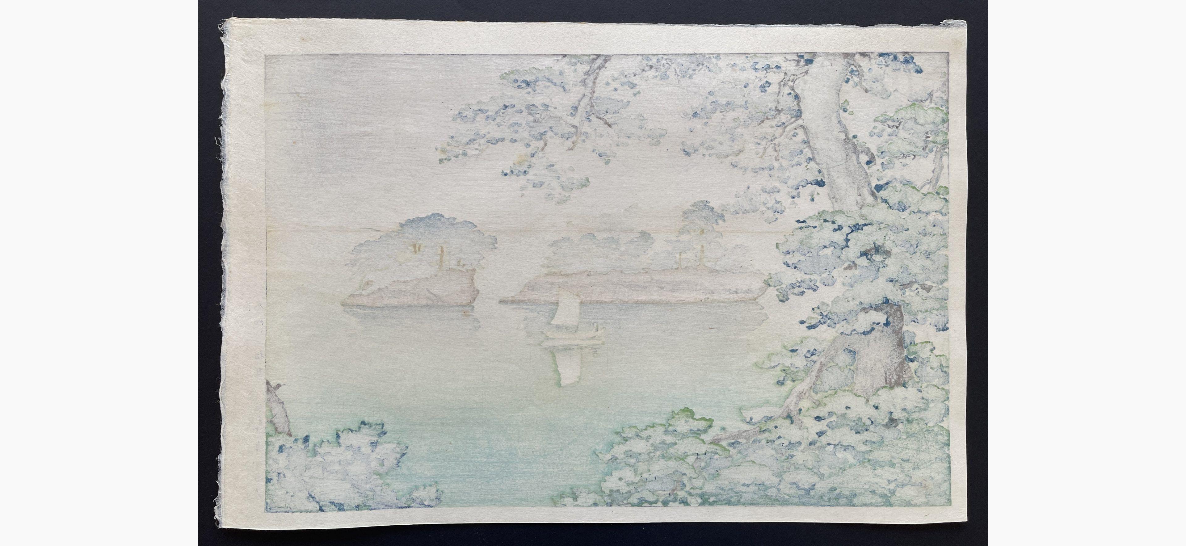 Japanese print - Tsuchiya Koitsu - Spring Rain at Matsushima