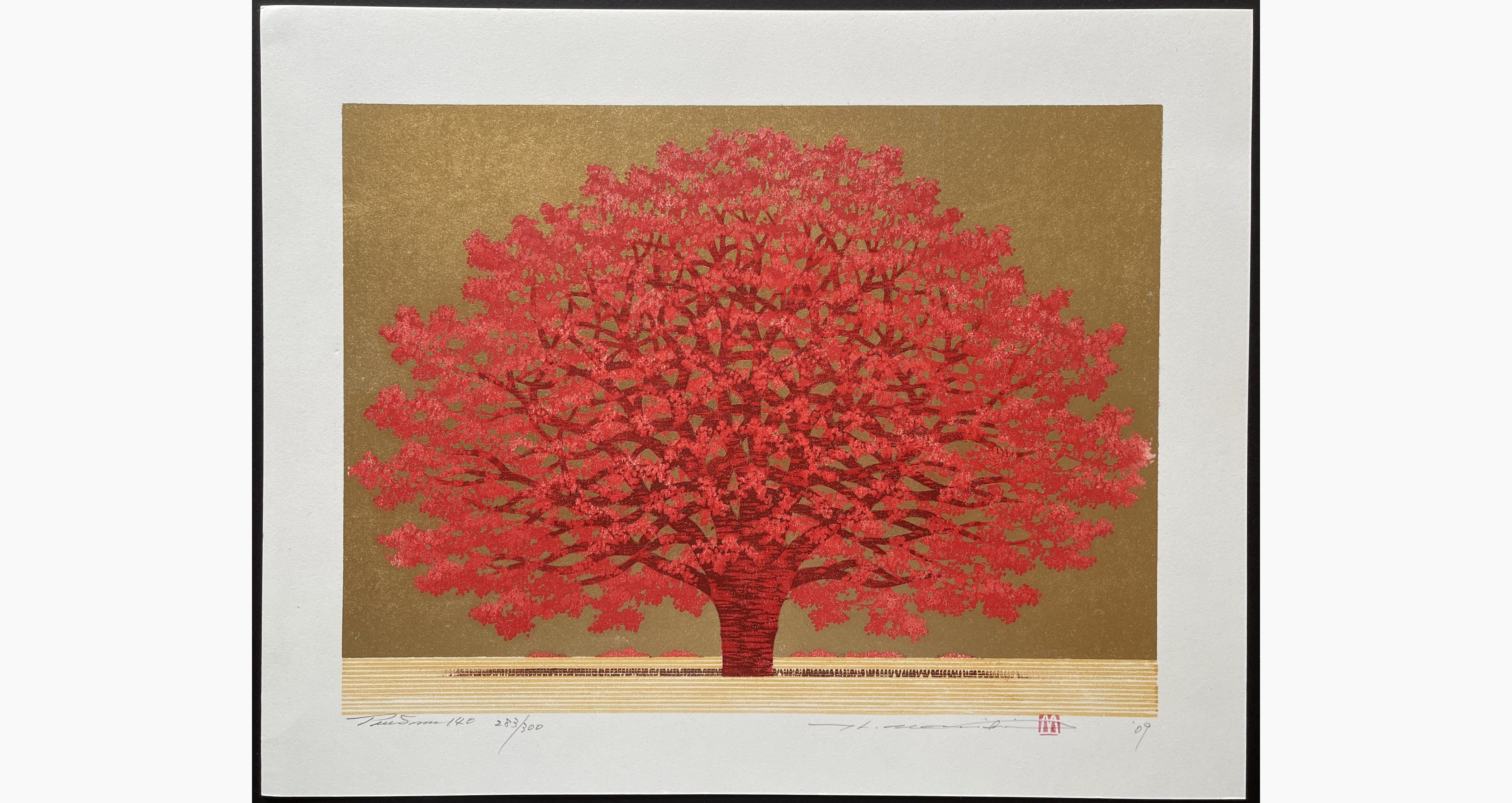 Japanese woodblock print - Hajime Namiki - Tree scene 140