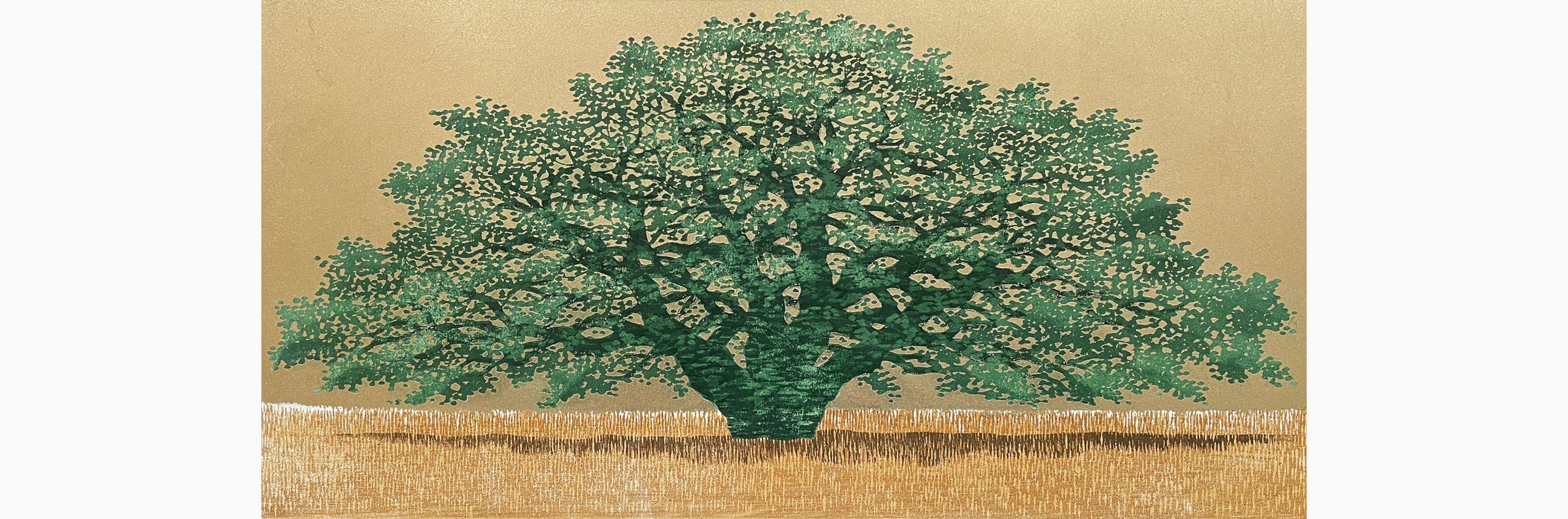 Original woodblock print - Hajime Namiki - Tree scene 110A