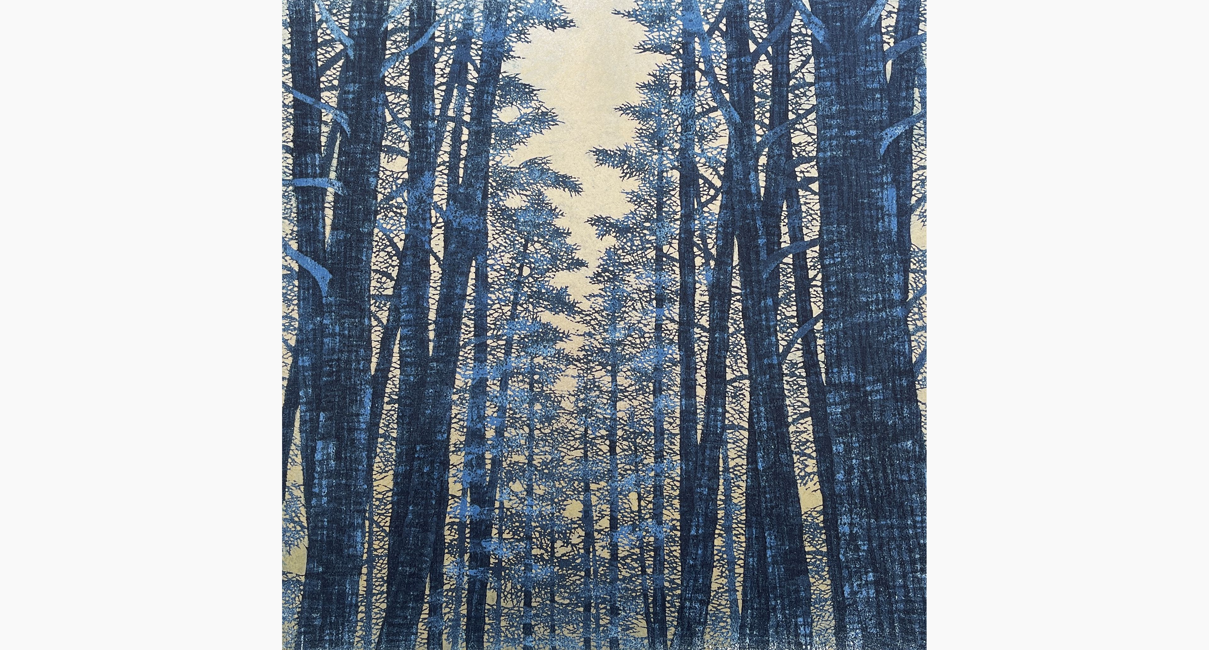 Original woodblock print - Hajime Namiki - Tree scene 128