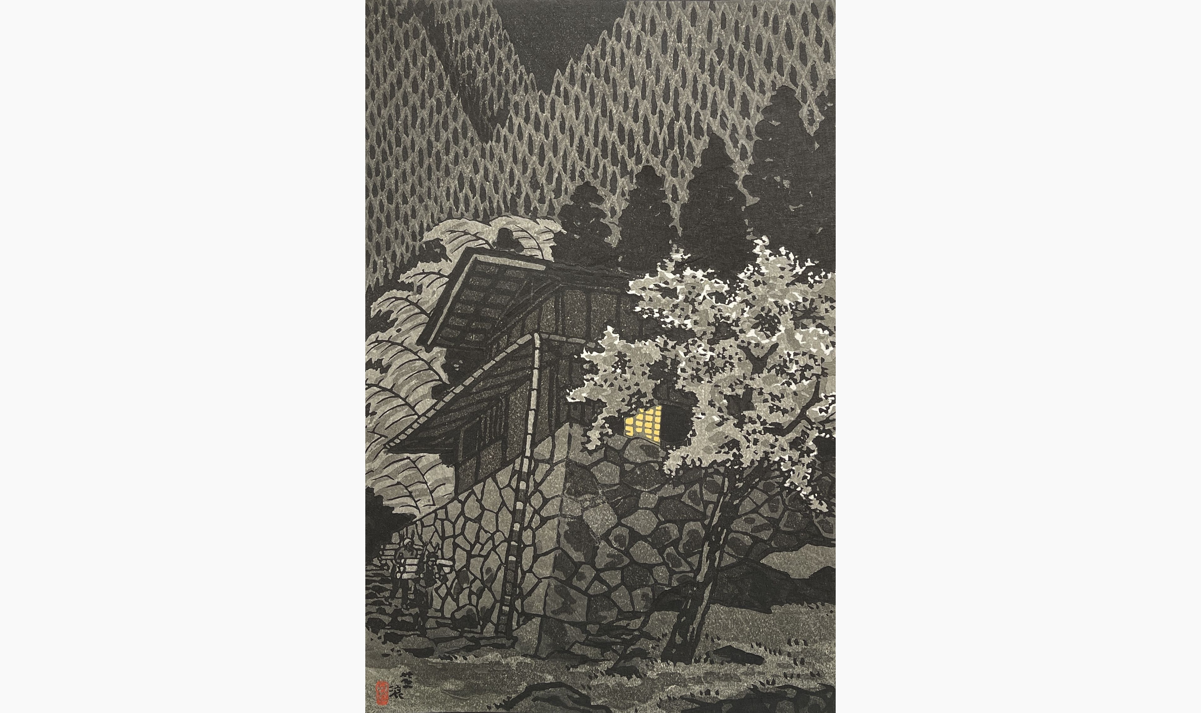 Original woodblock print - Kasamatsu Shiro - Aterazawa