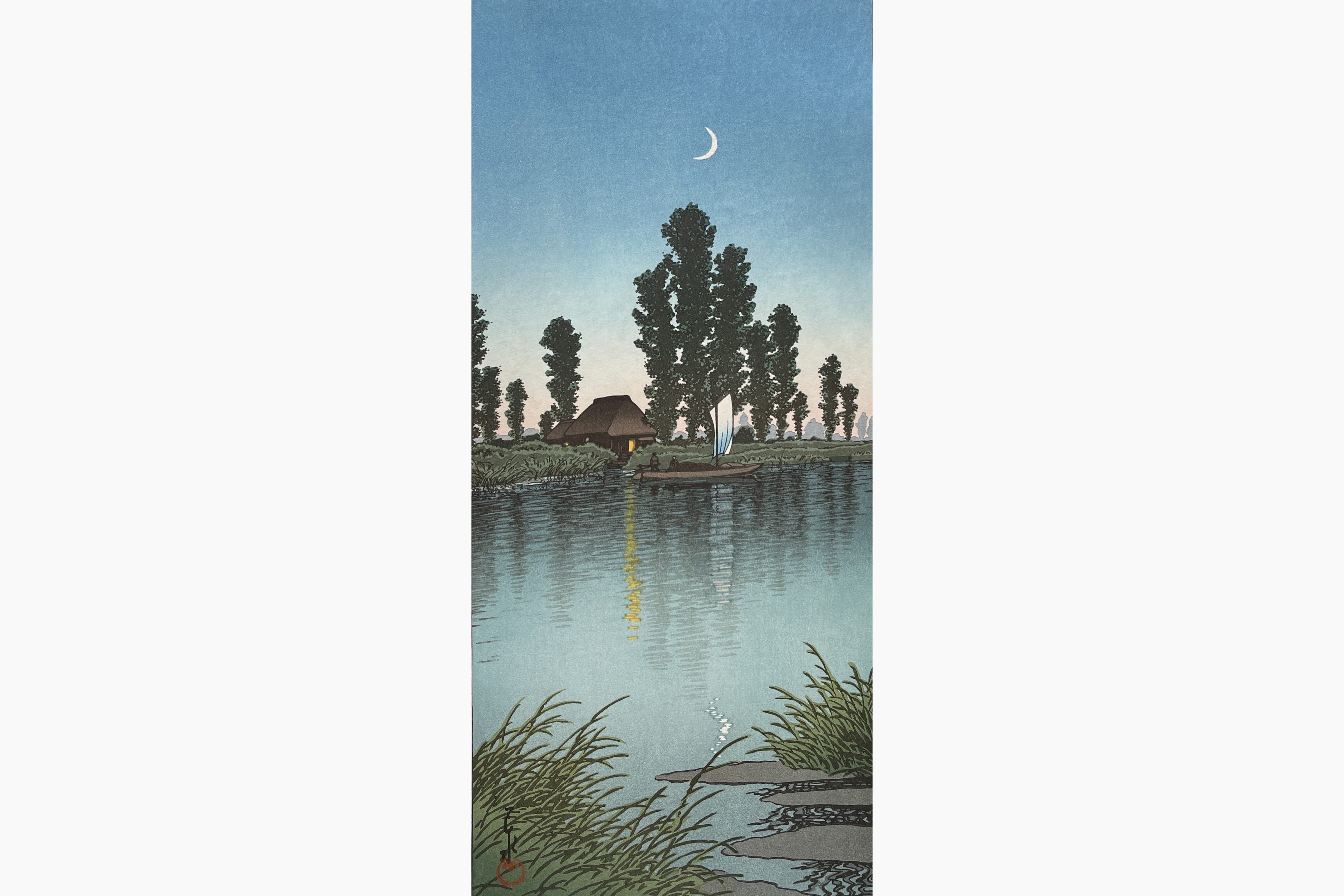 Original woodblock print - Kawase Hasui - Dusk at Itako