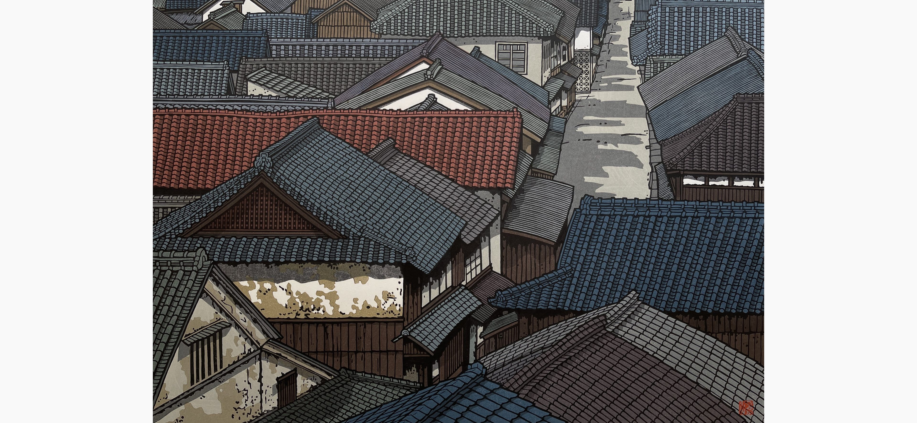 Original woodblock print - Nishijima Katsuyuki - A Long Spring Day