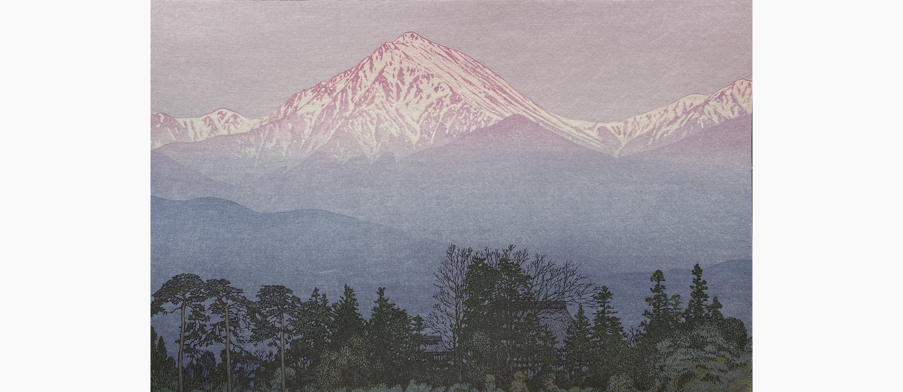 Original woodblock print - Toshi Yoshida - Azumino in Early Spring