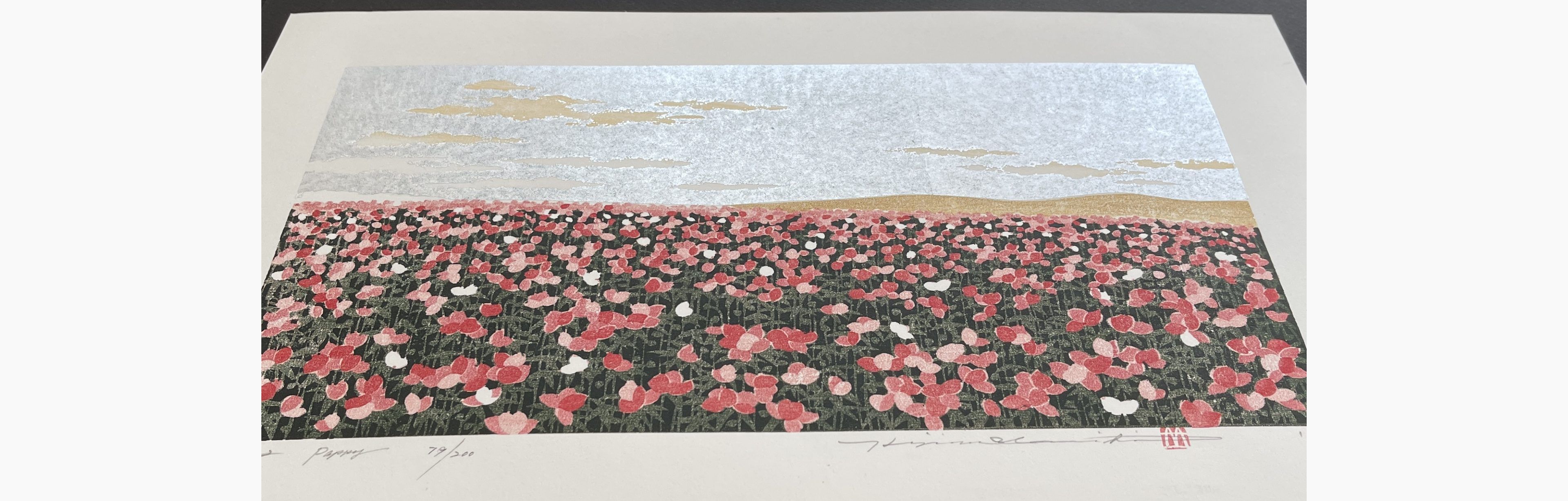 Japanese print - Hajime Namiki - Hill-2 Poppy