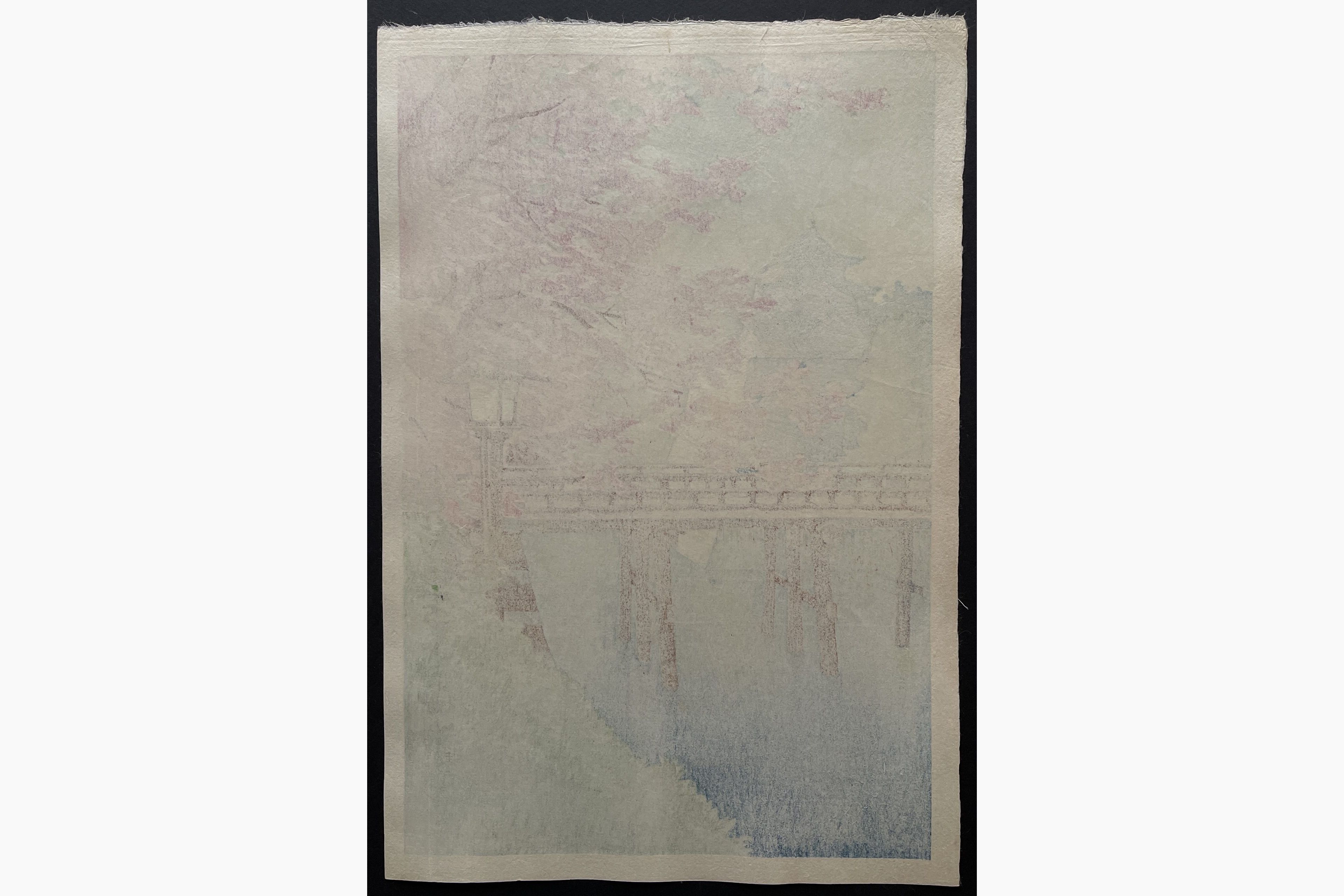 Japanese print - Ito Yuhan - Cherry Blossoms and Castle