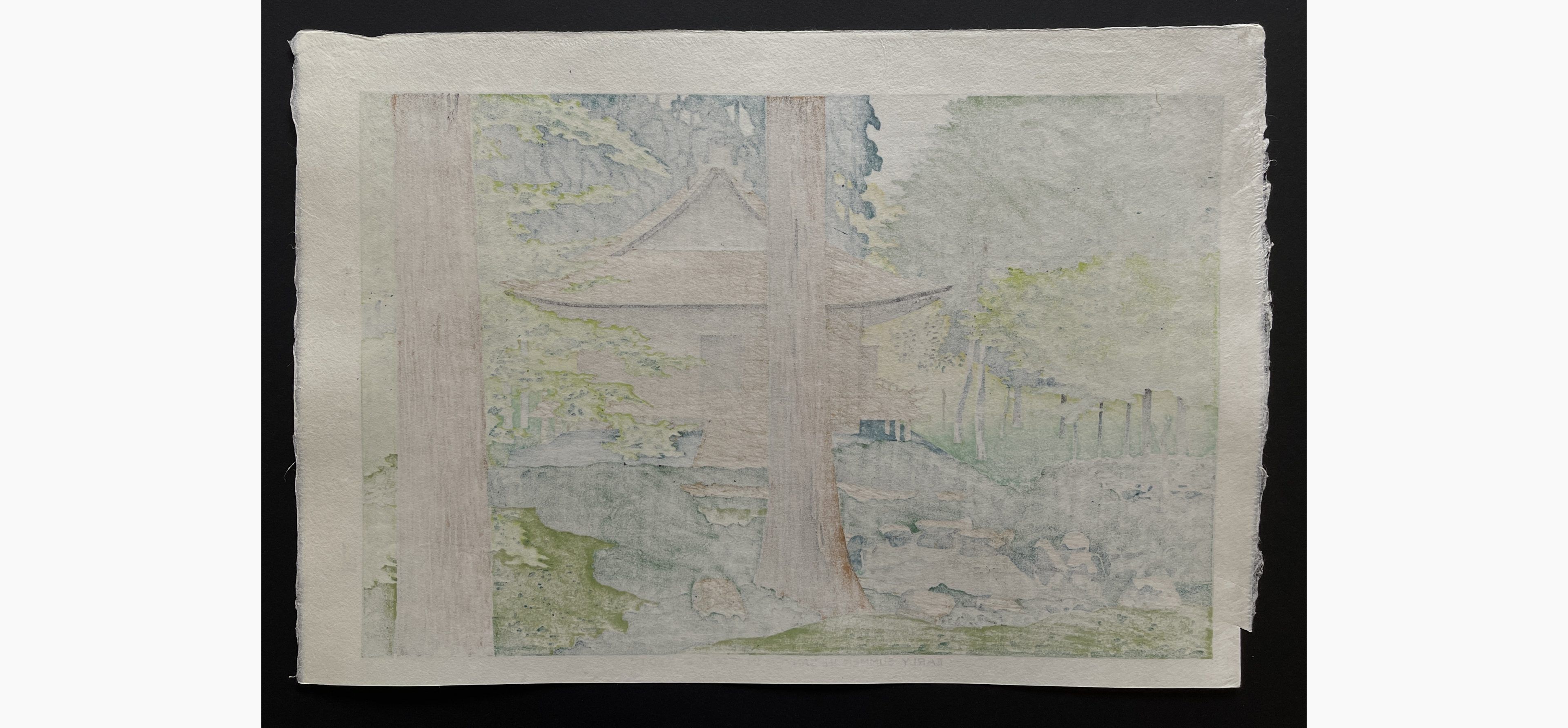 Japanese print - Takeji Asano - Early Summer in Sanzen-In