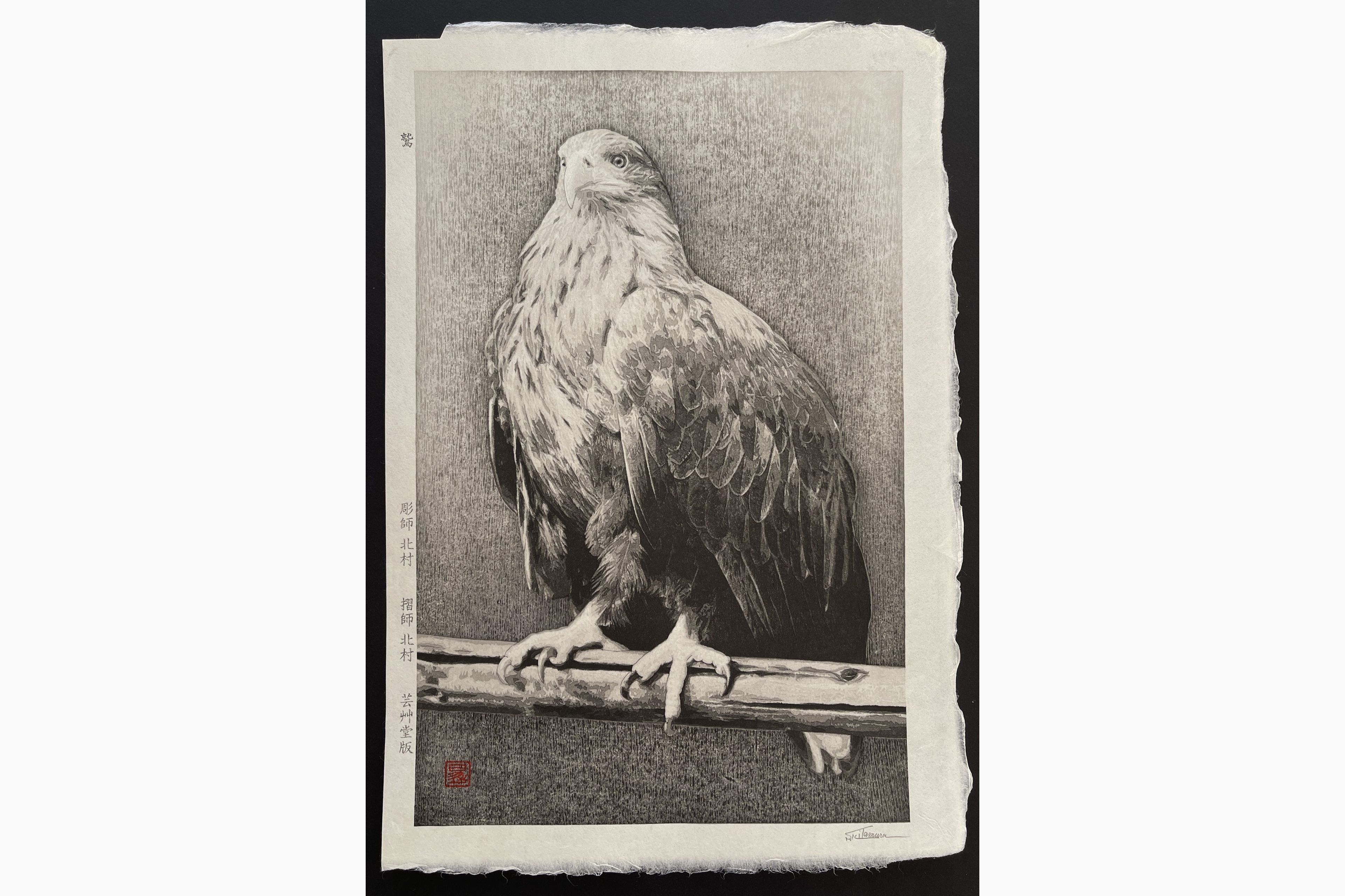 Japanese woodblock print - Shoichi Kitamura - Eagle