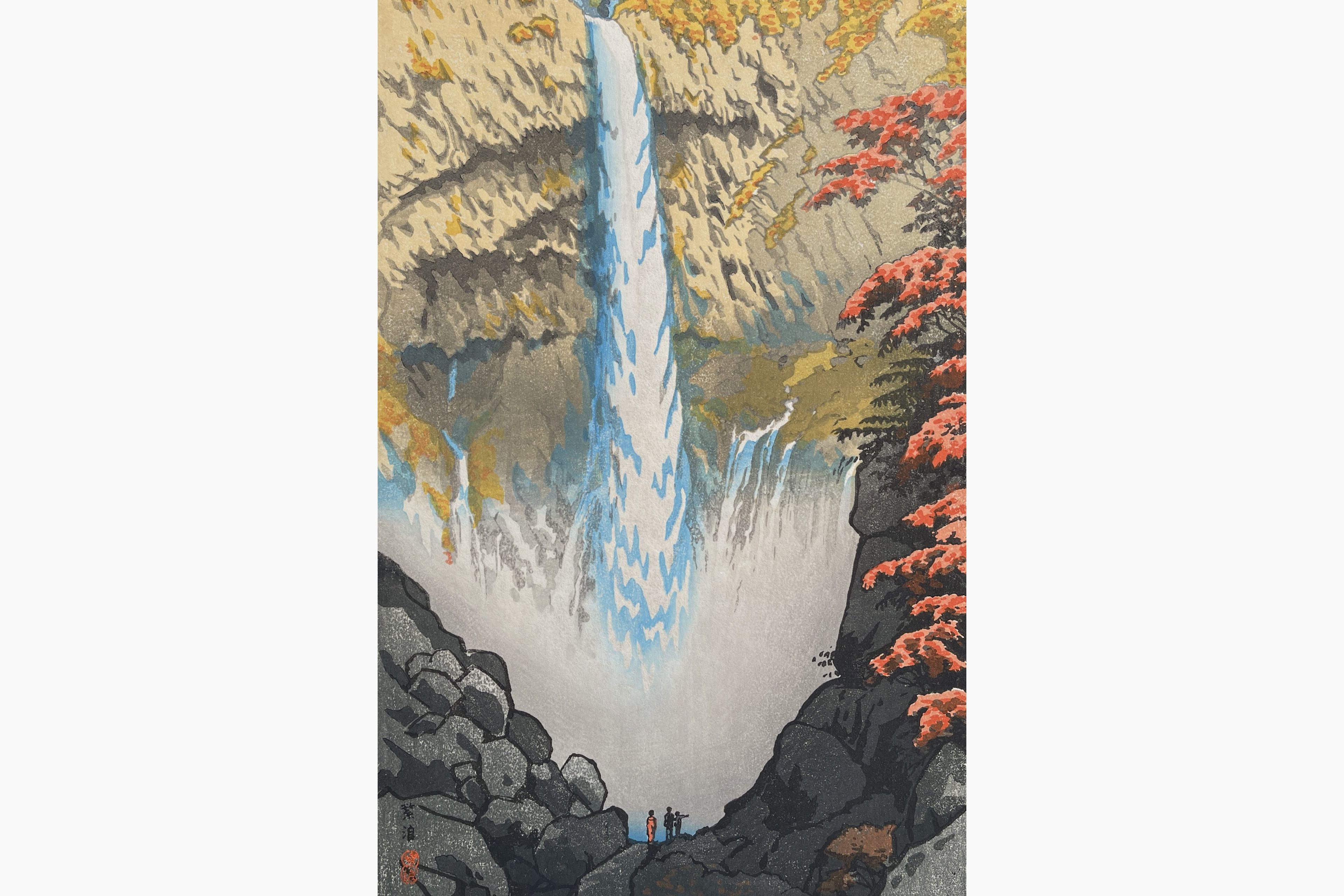 Original woodblock print - Kasamatsu Shiro - Kegon Waterfall at Nikko