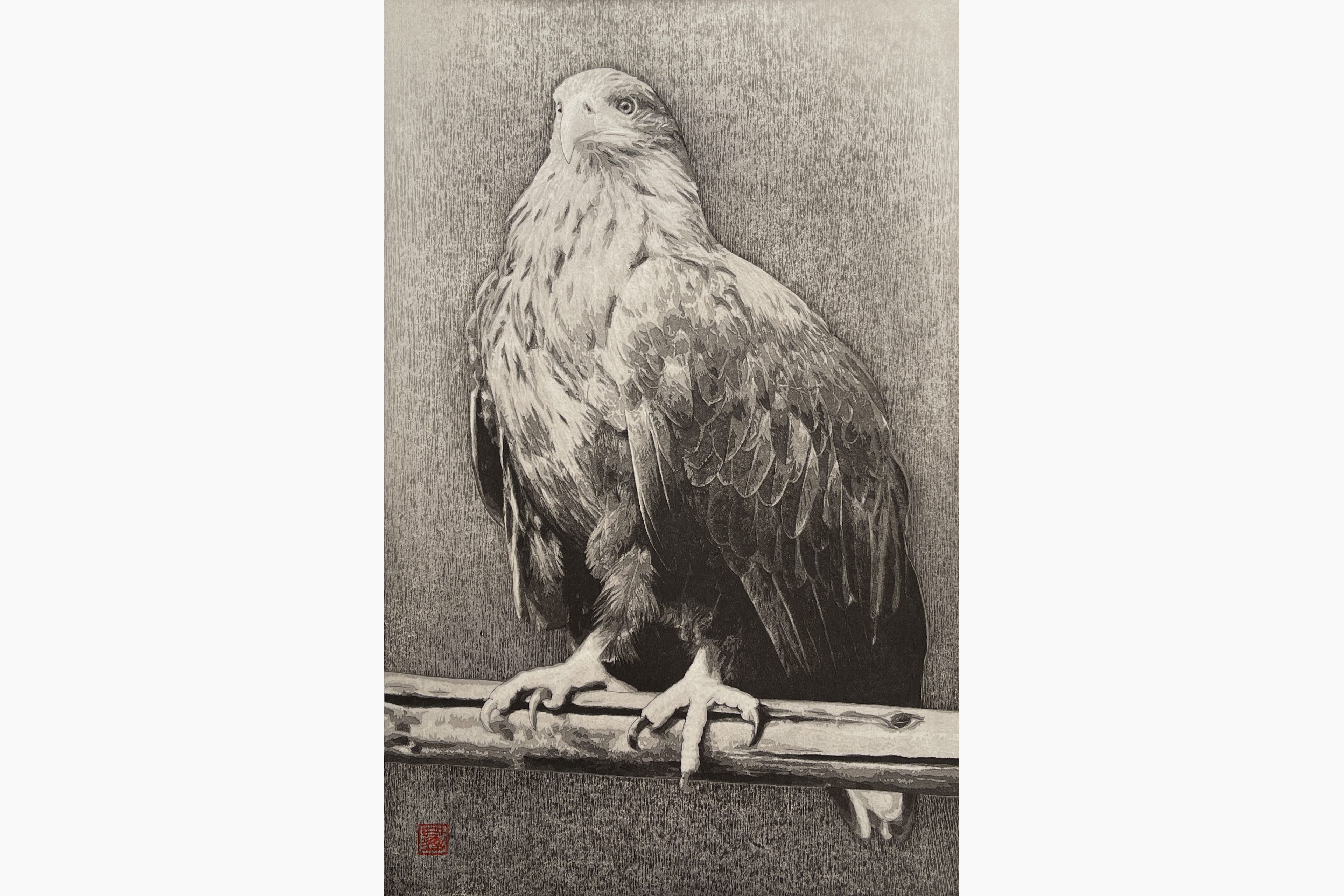 Original woodblock print - Shoichi Kitamura - Eagle