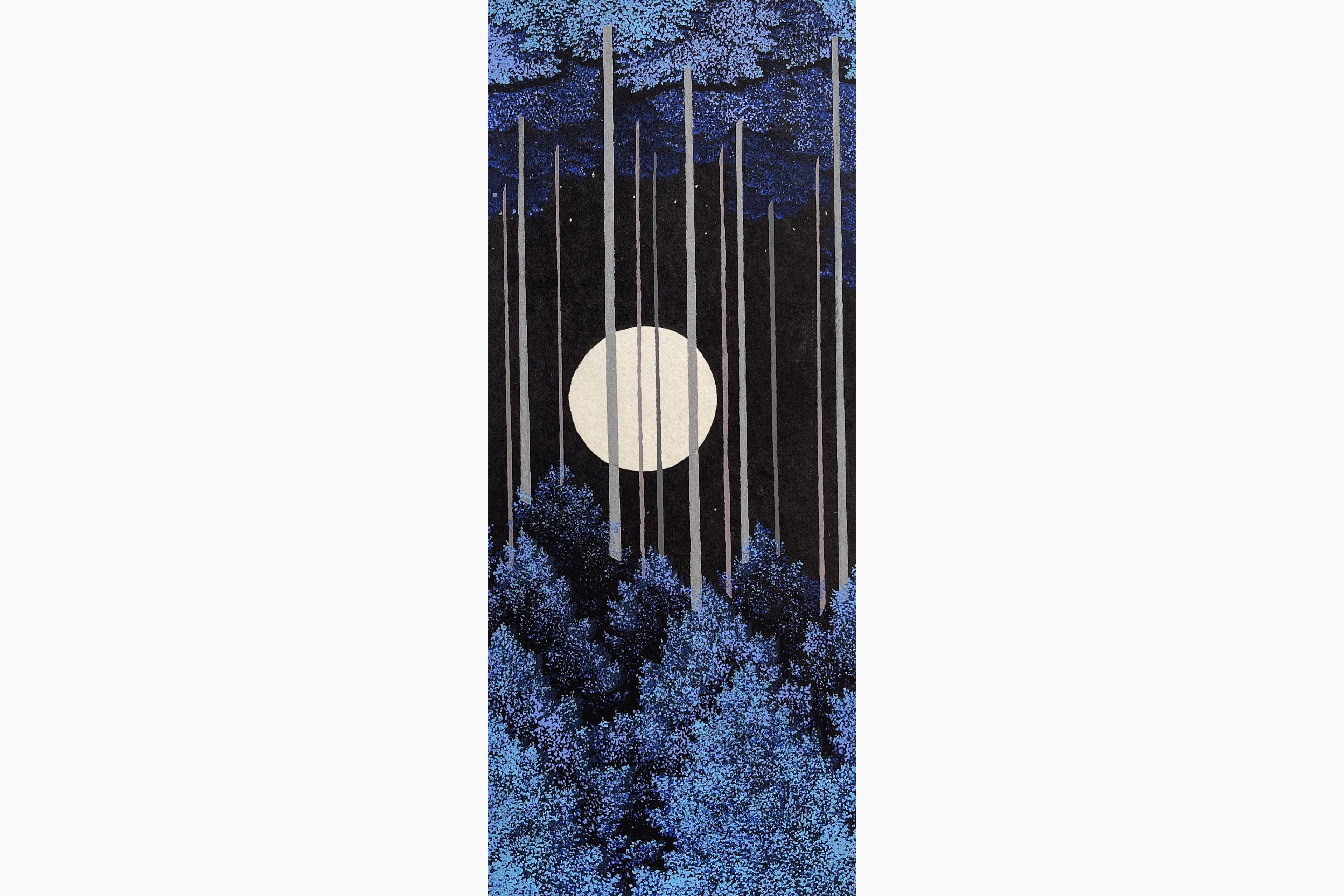Original woodblock print - Teruhide Kato - Blue Moon