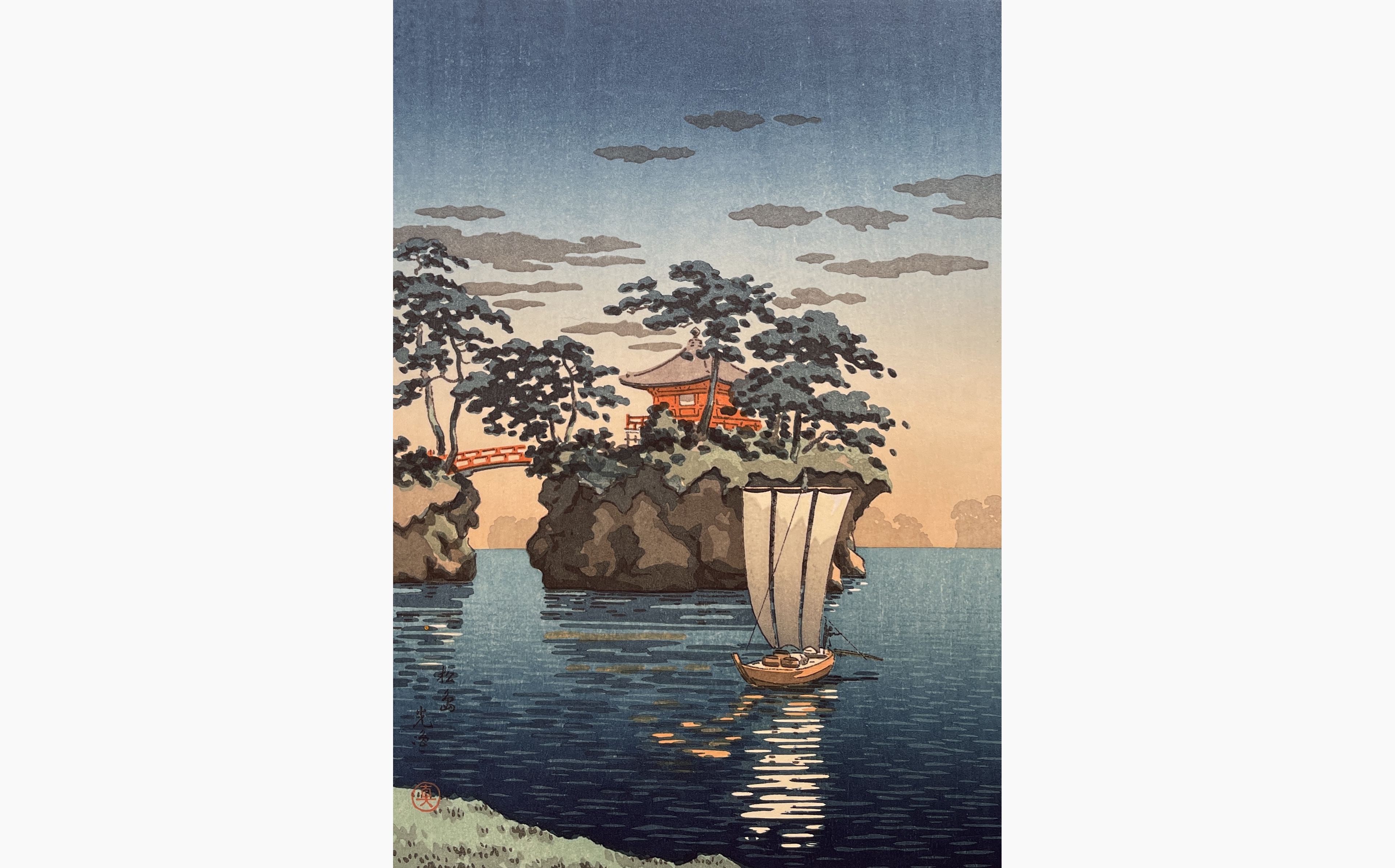 Original woodblock print - Tsuchiya Koitsu - Matsushima