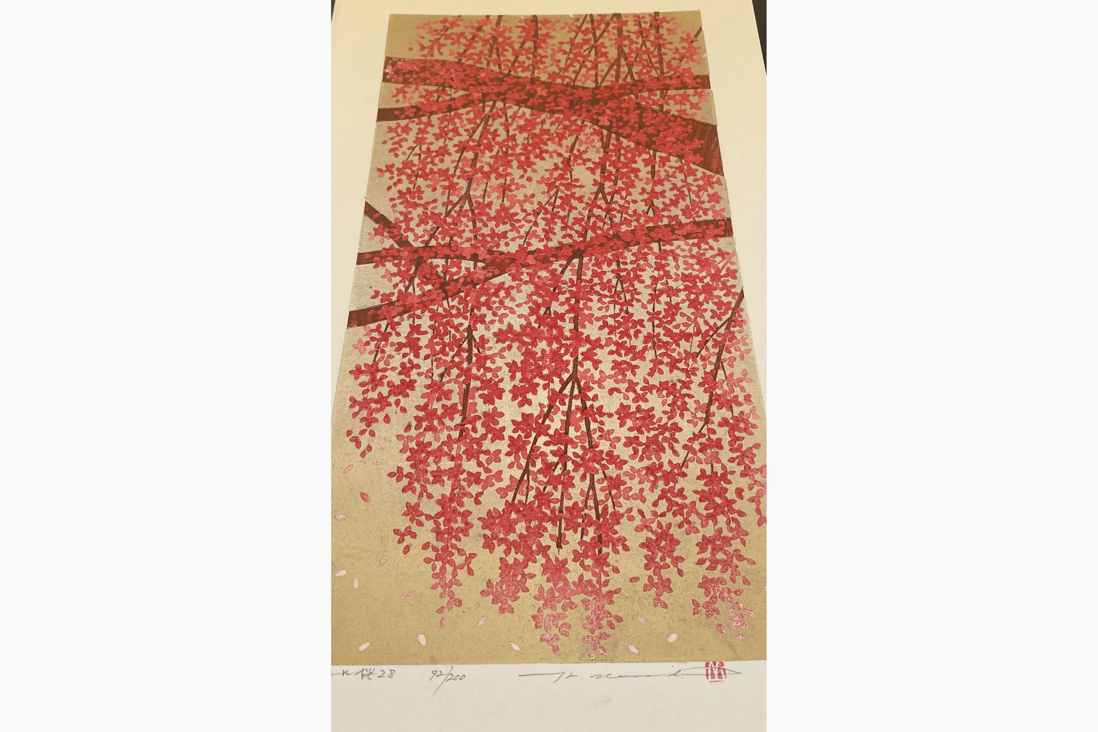 Japanese print - Hajime Namiki - Weeping Cherry 28