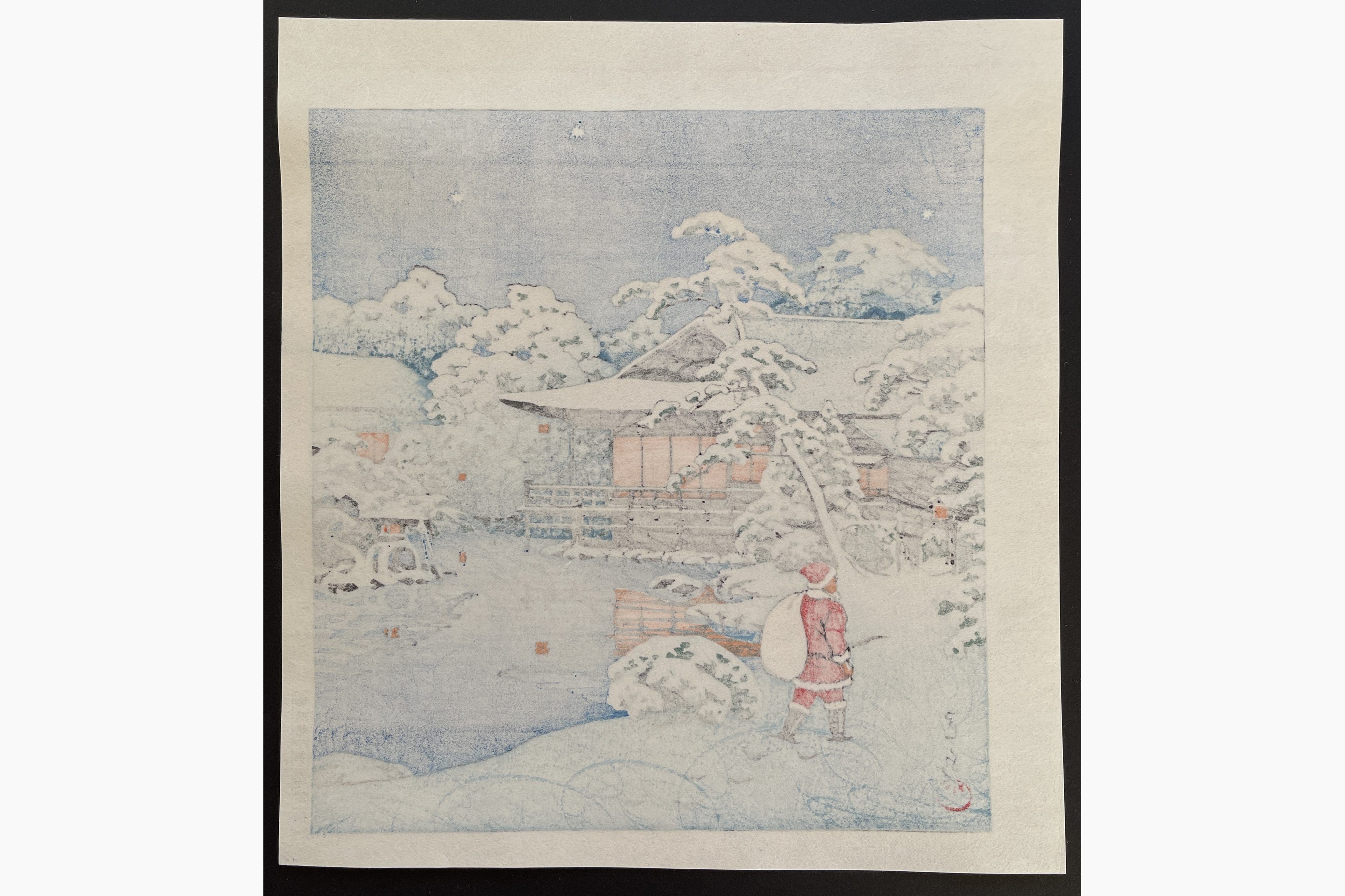 Japanese print - Kawase Hasui - Santa in the Snow