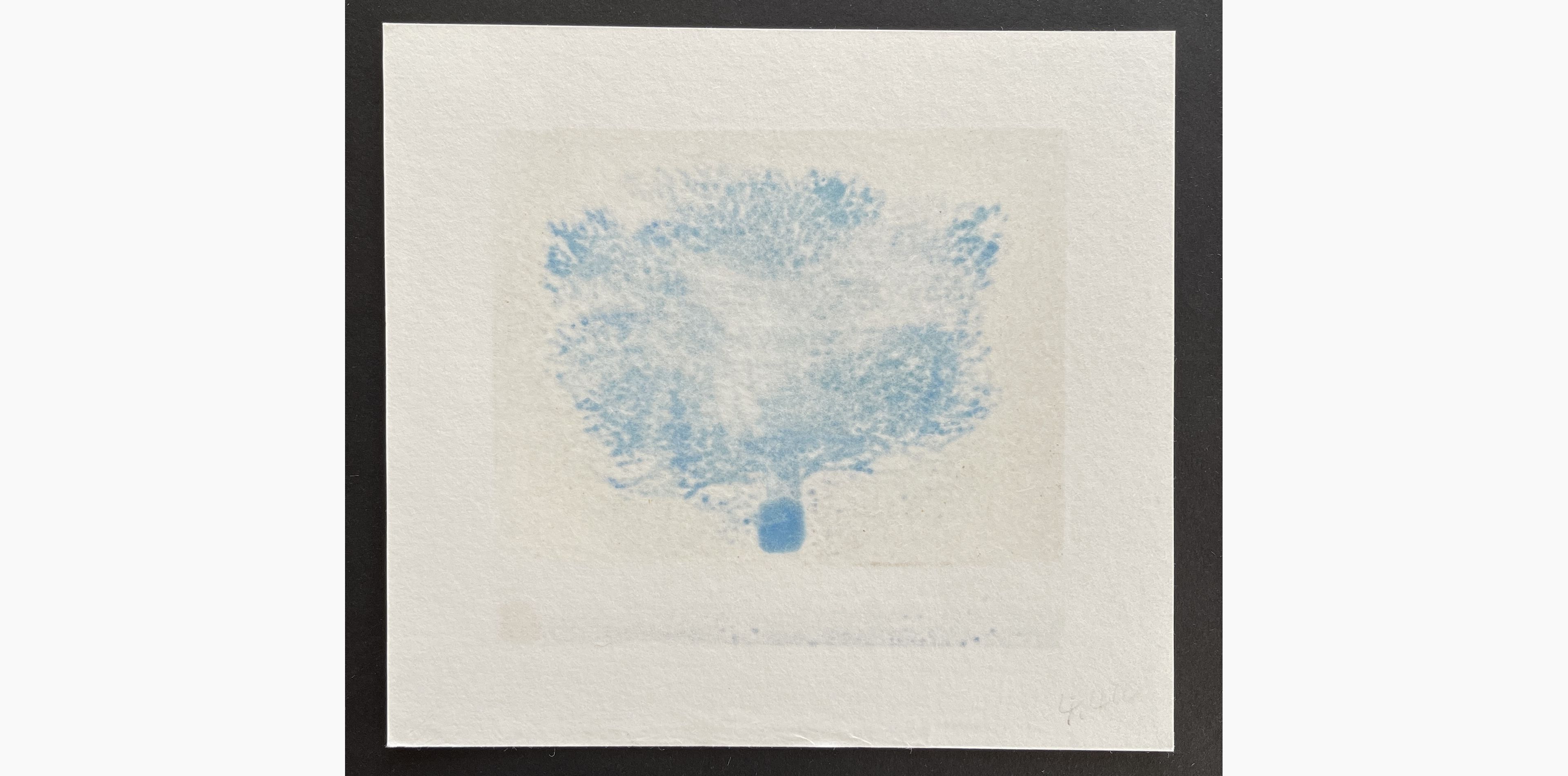 Japanese print - Kunio Kaneko - A Little Blue Tree