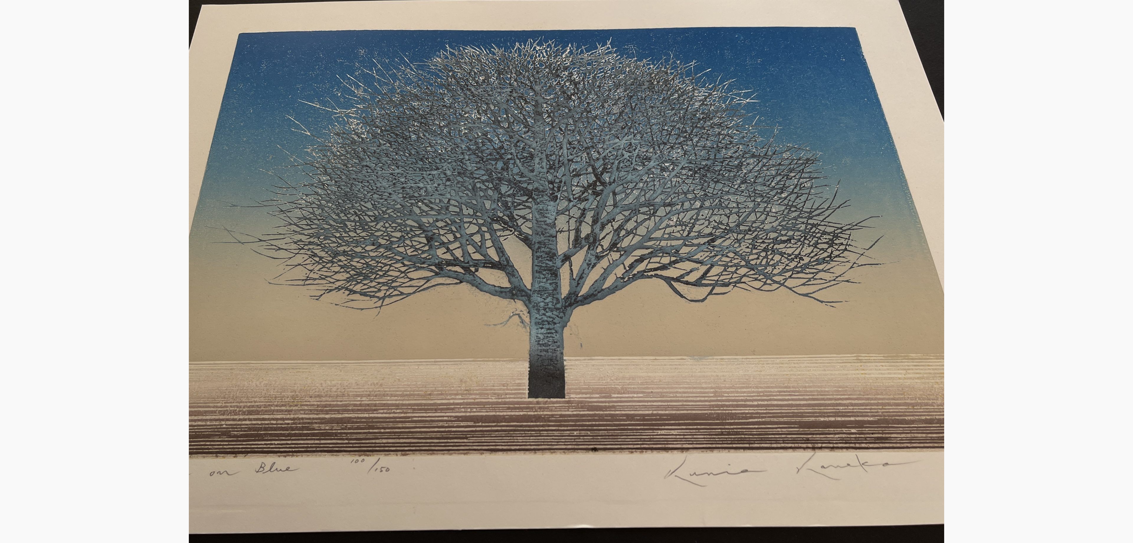 Japanese print - Kunio Kaneko - Blue and Blue