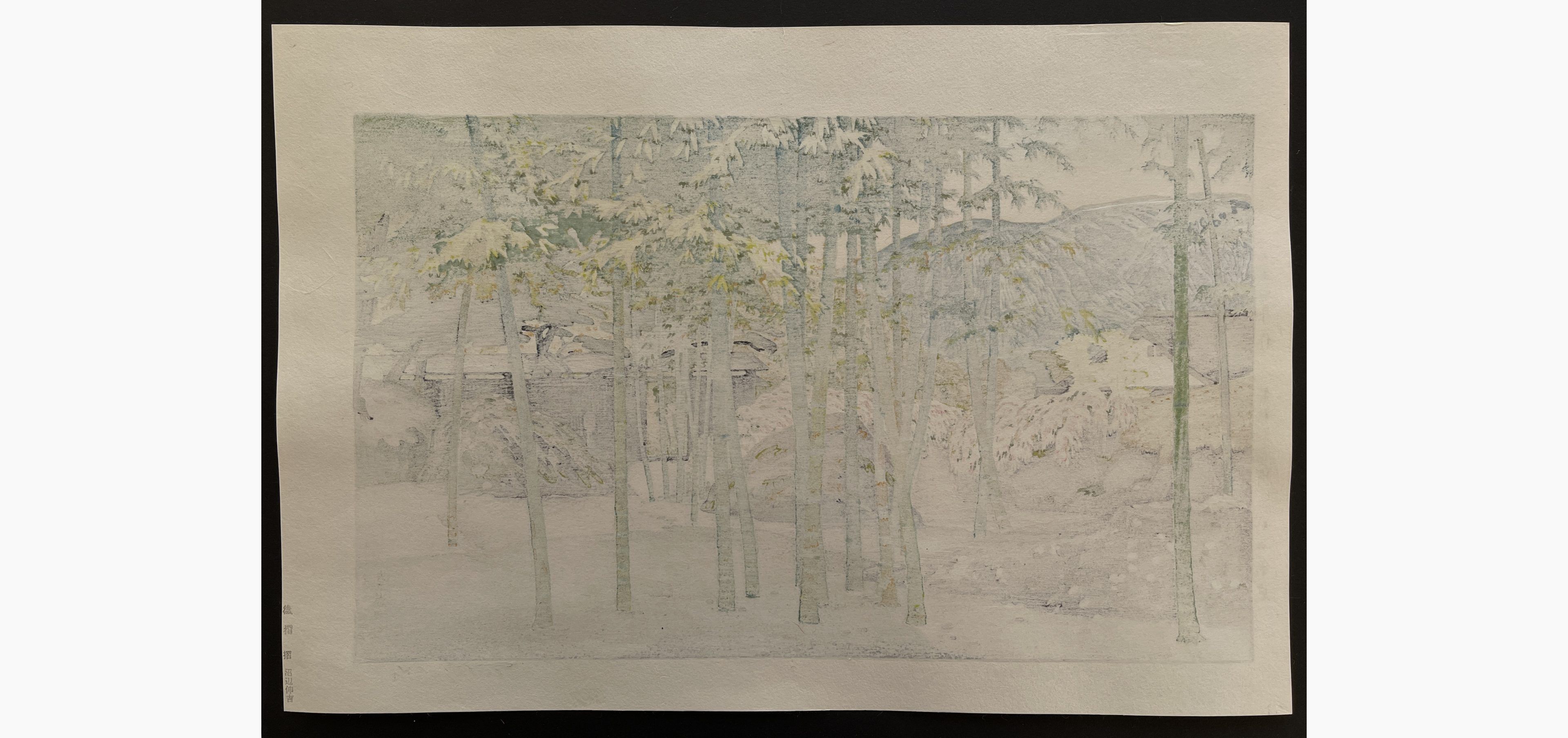Japanese print - Toshi Yoshida - Bamboo Garden, Hakone Museum