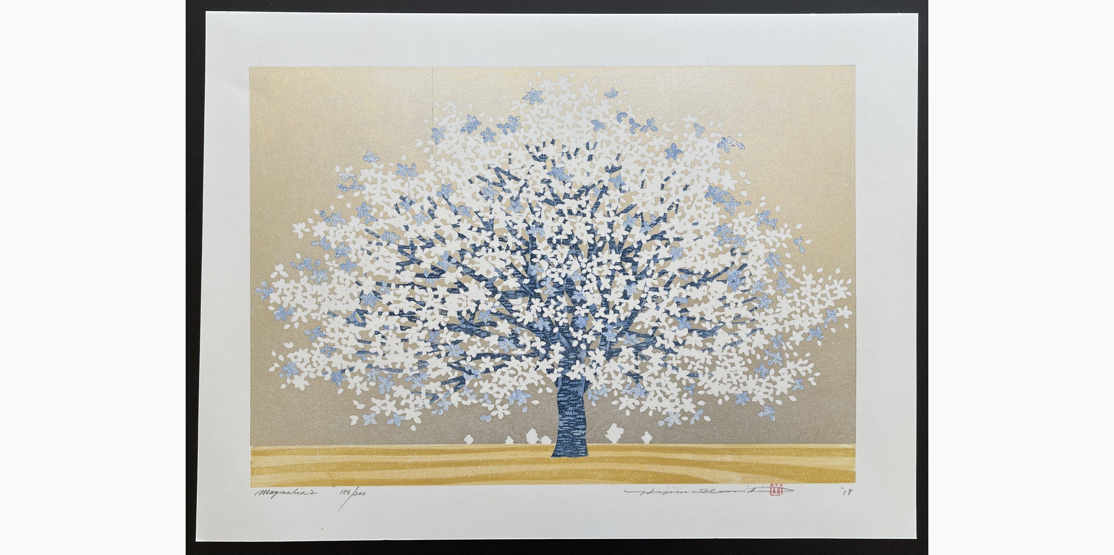 Japanese woodblock print - Hajime Namiki - Magnolia 2
