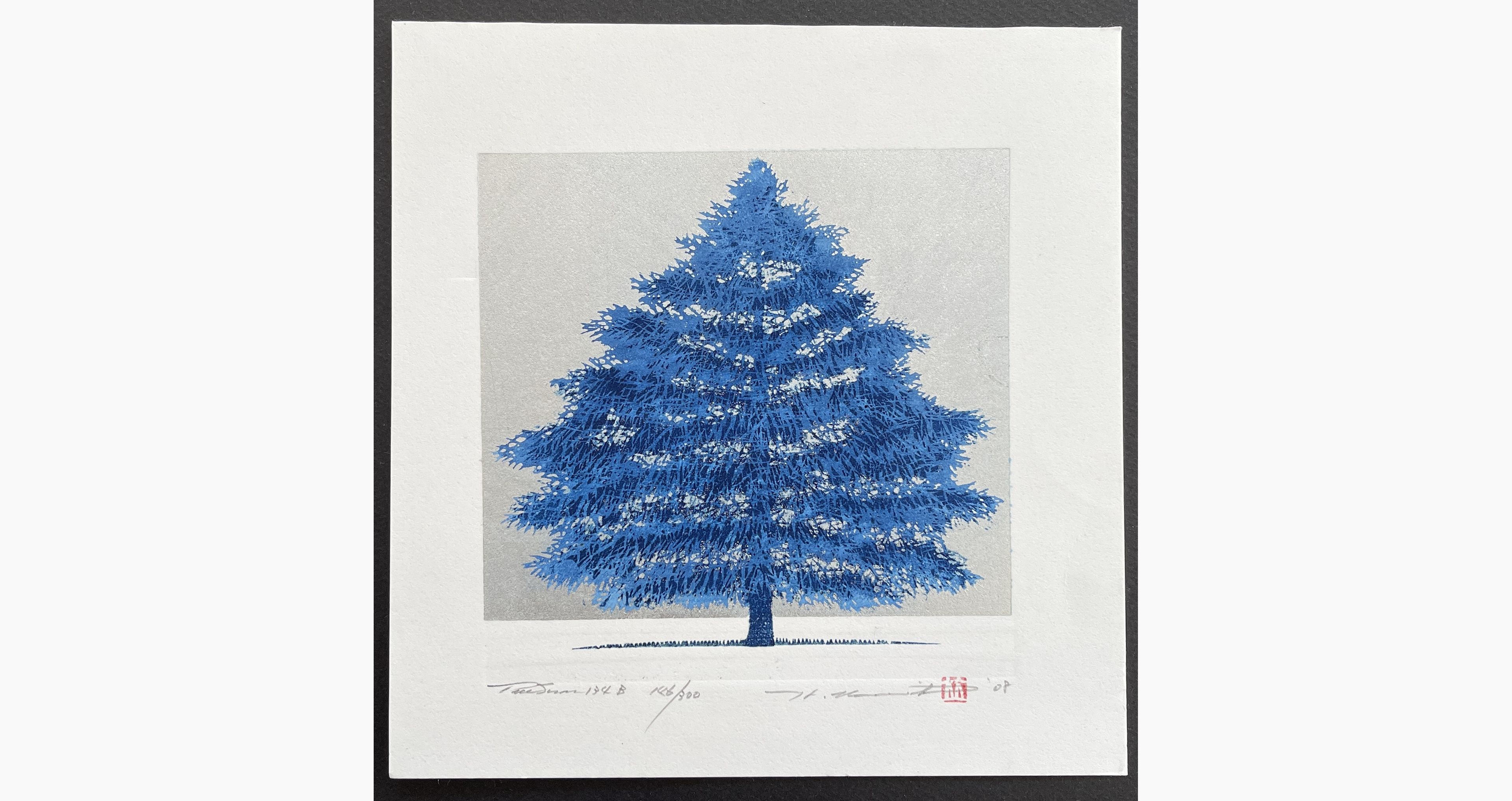 Japanese woodblock print - Hajime Namiki - Tree scene 134B