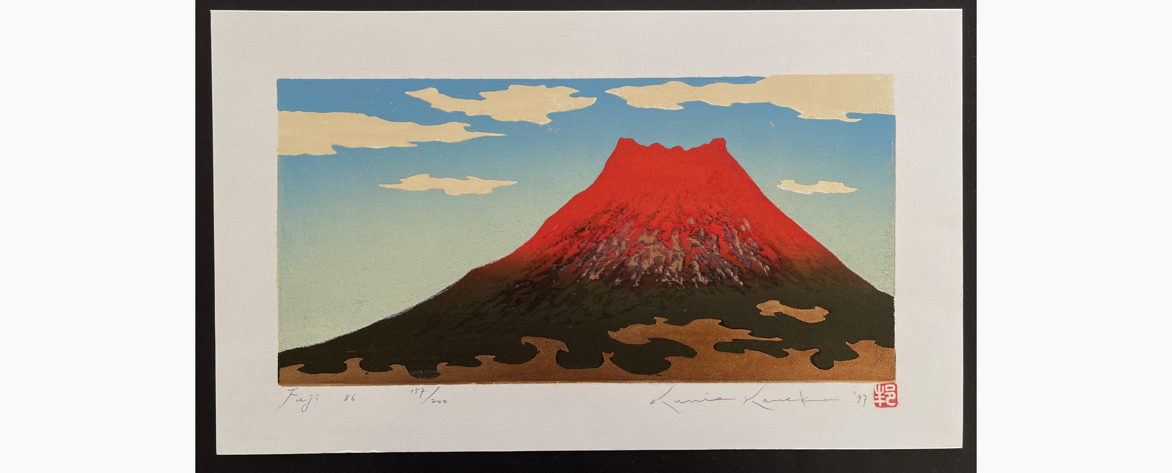 Japanese woodblock print - Kunio Kaneko - Fuji 86