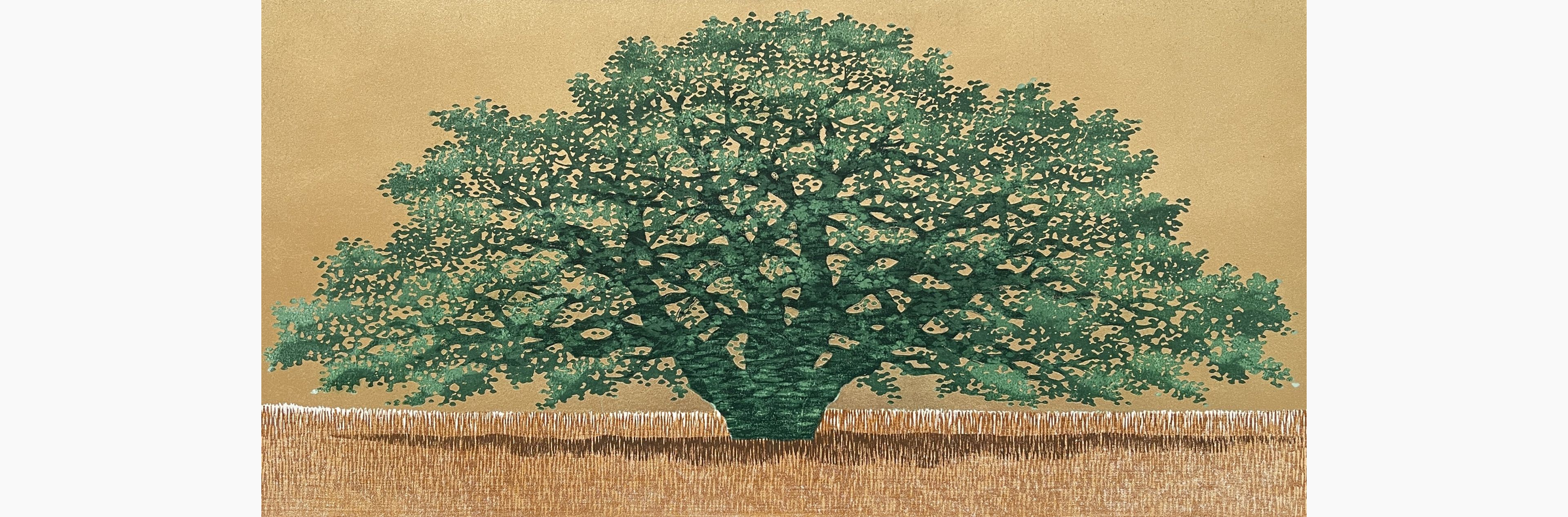 Original woodblock print - Hajime Namiki - Tree scene 110A