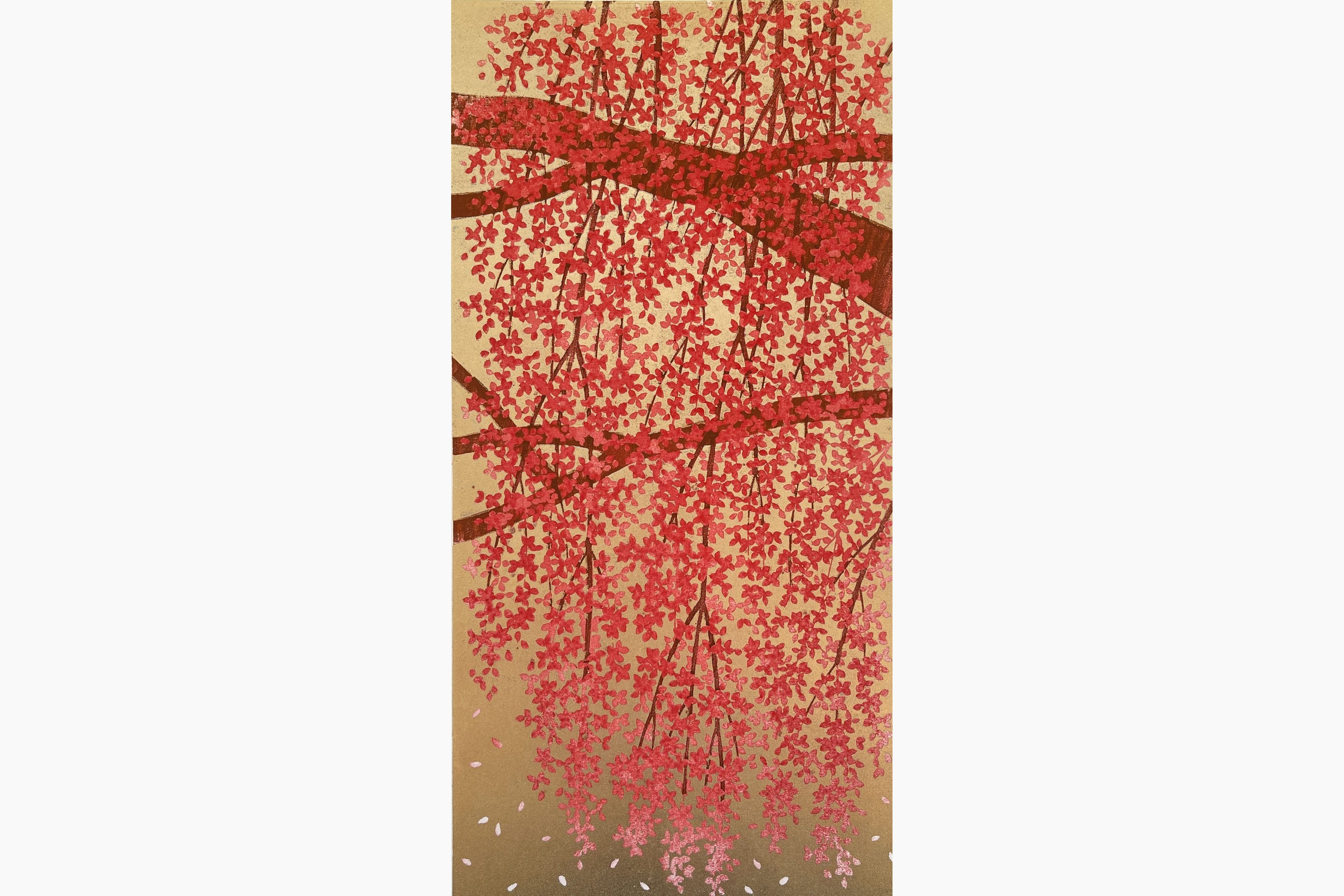 Original woodblock print - Hajime Namiki - Weeping Cherry 28