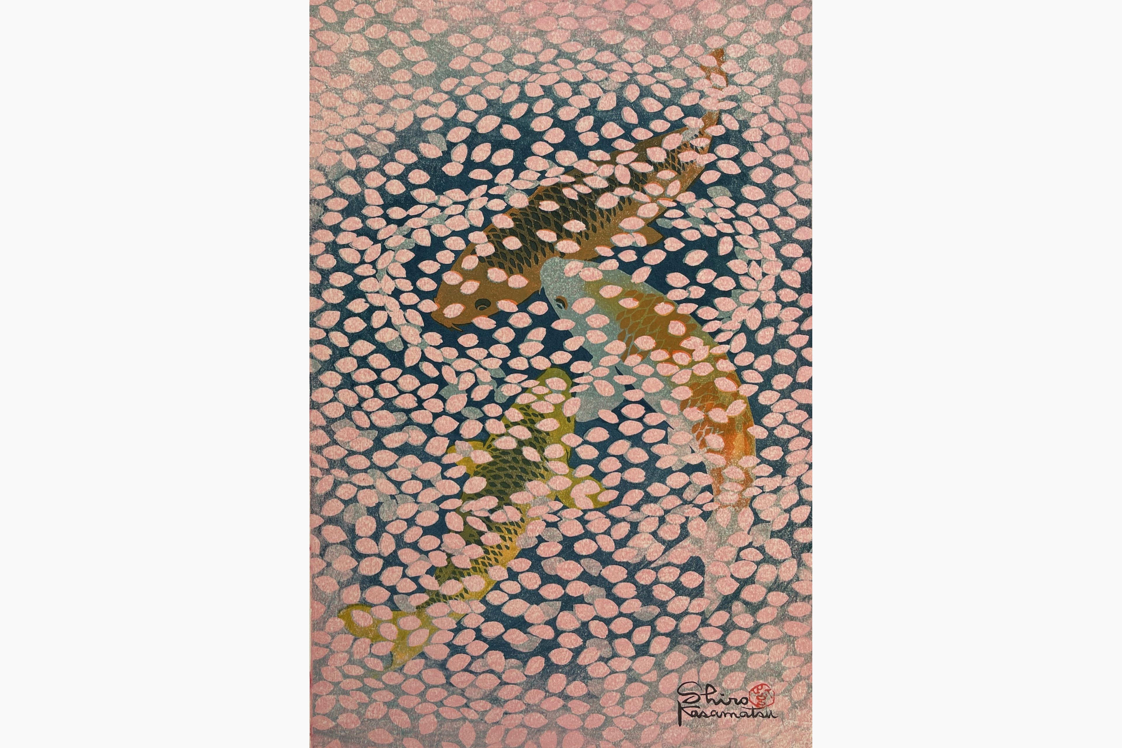 Original woodblock print - Kasamatsu Shiro - Waves of Petals