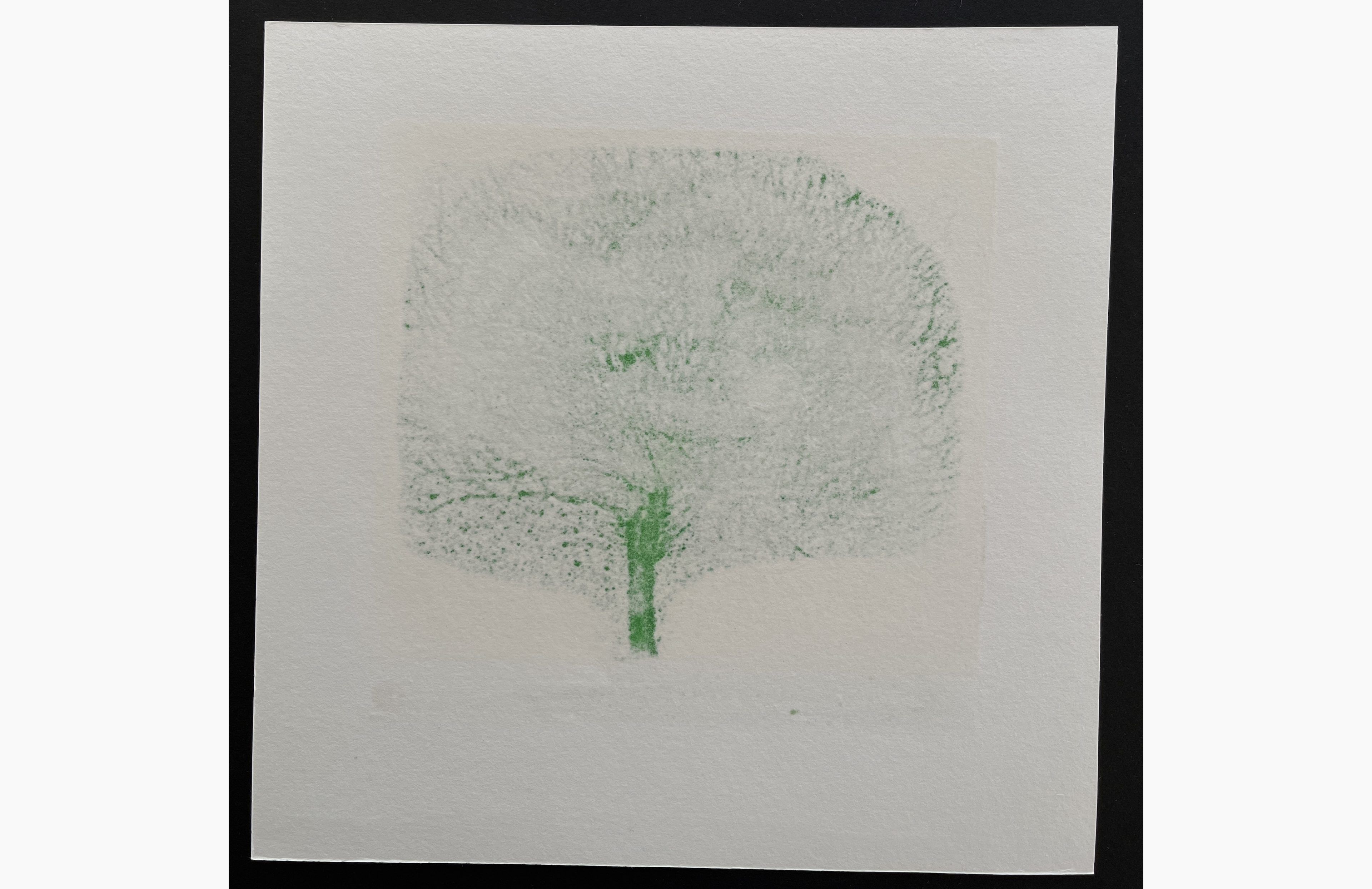 Woodblock print - Kunio Kaneko - Green Green