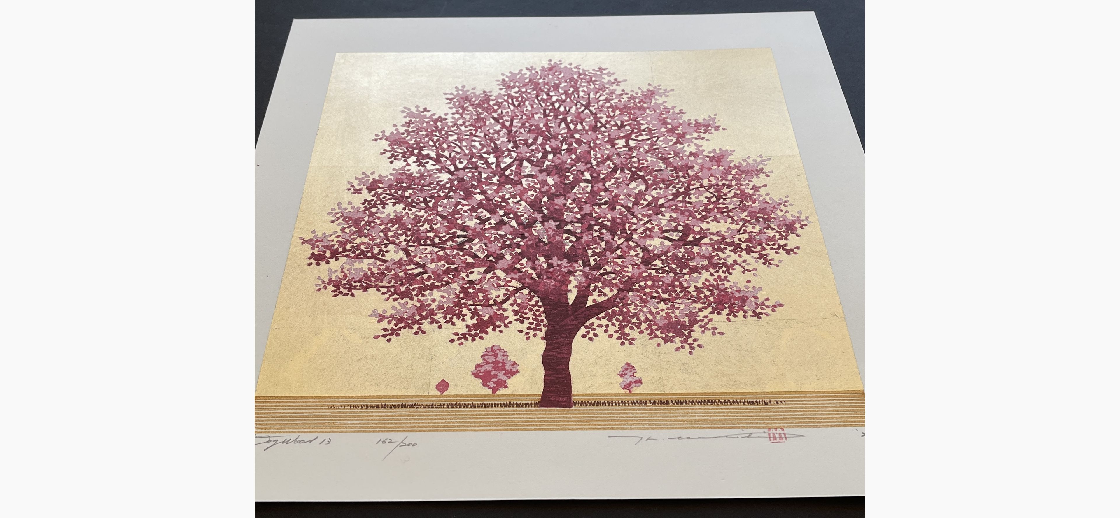 Japanese print - Hajime Namiki - Dogwood 13