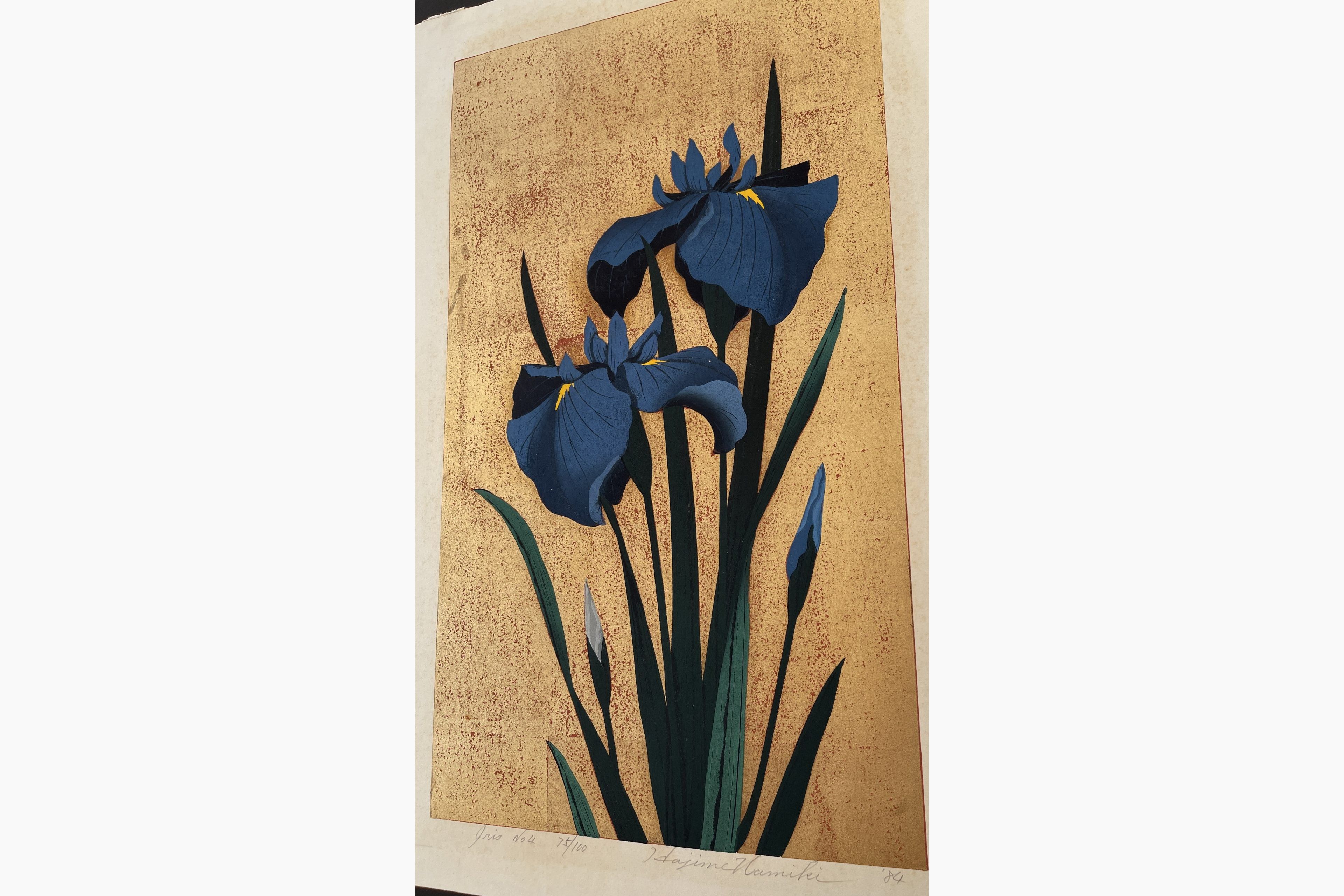 Japanese print - Hajime Namiki - Iris 4