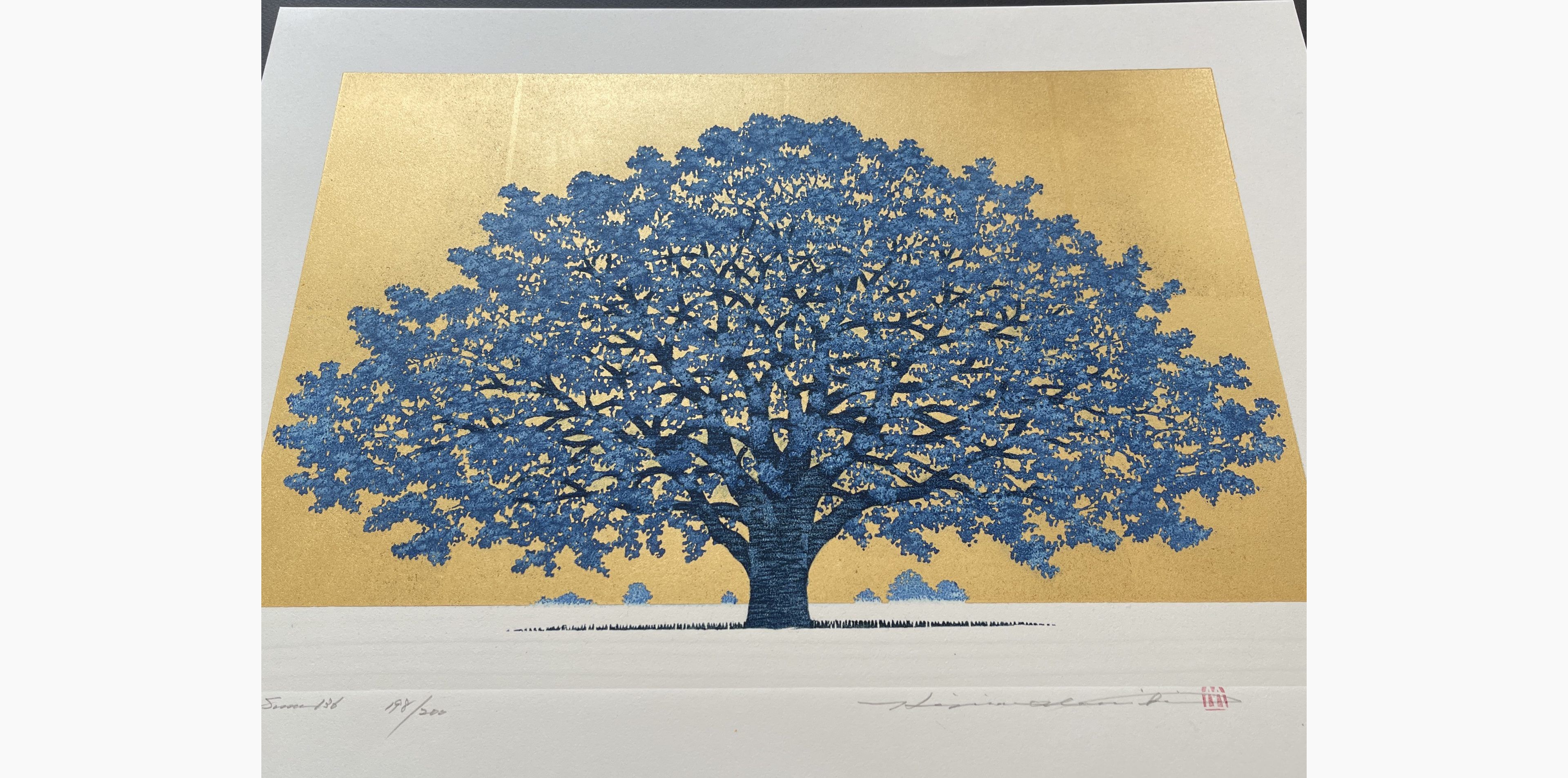 Japanese print - Hajime Namiki - Tree scene 136